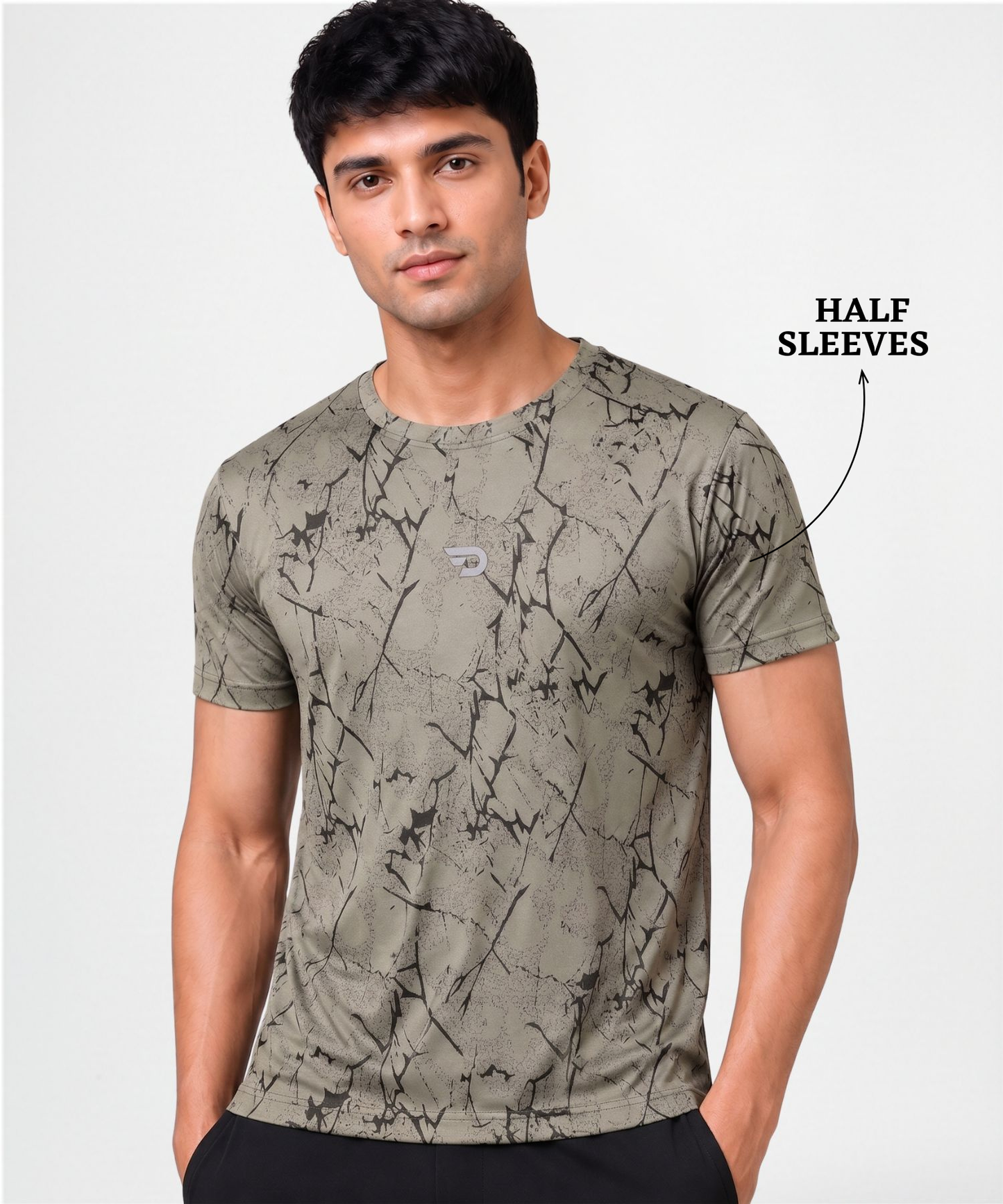 Men's Imported Printed Jacquard Lycra Sports T-Shirt | 170 GSM | Regular Fit