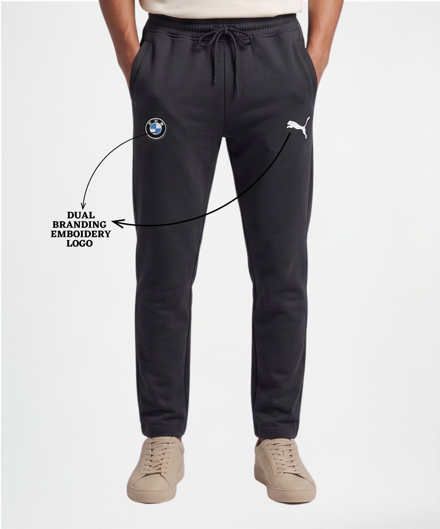 Premium Quality 100% Cotton Trackpant (GSM 265)| Dual Side Emboidery