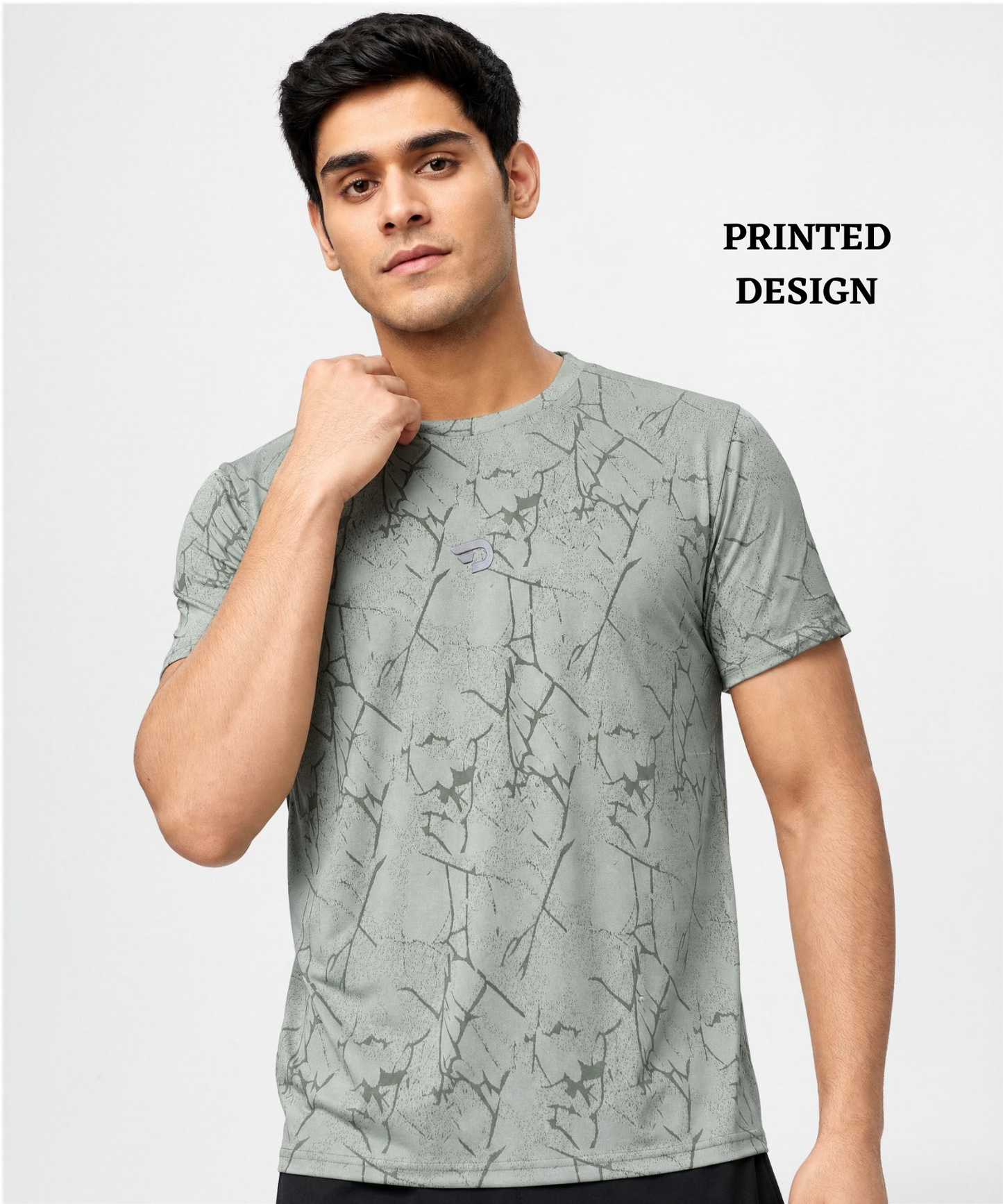 Men's Imported Printed Jacquard Lycra Sports T-Shirt | 170 GSM | Regular Fit