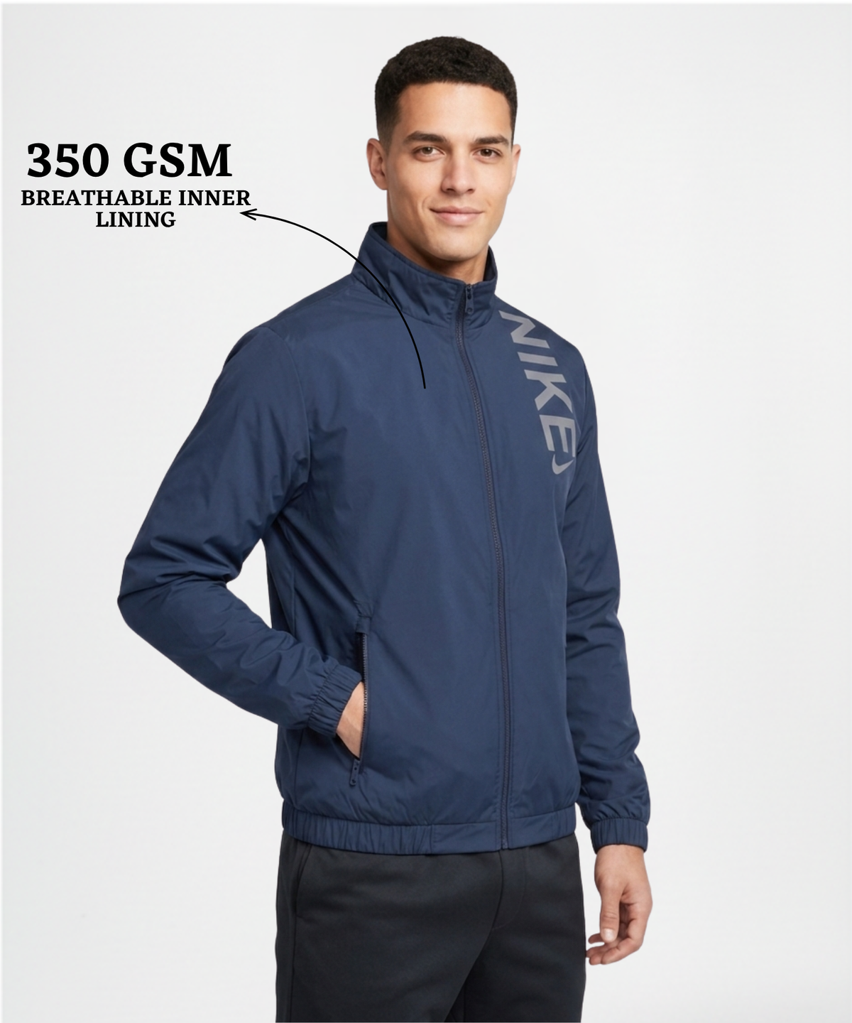 Imported Premium Feather Touch Windcheater Jackets With Inner Linning Fabric | 350 gsm | Regular Fit