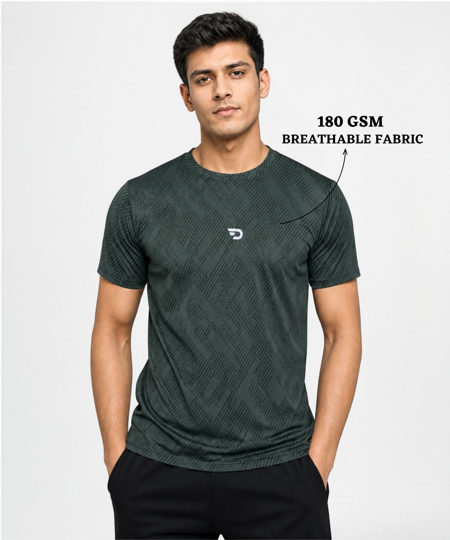 Men's Imported Jacquard Lycra Printed T-Shirt | 170 GSM | Regular Fit