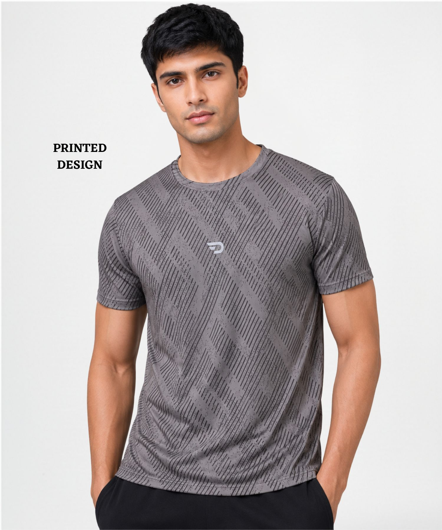 Men's Imported Jacquard Lycra Printed T-Shirt | 170 GSM | Regular Fit