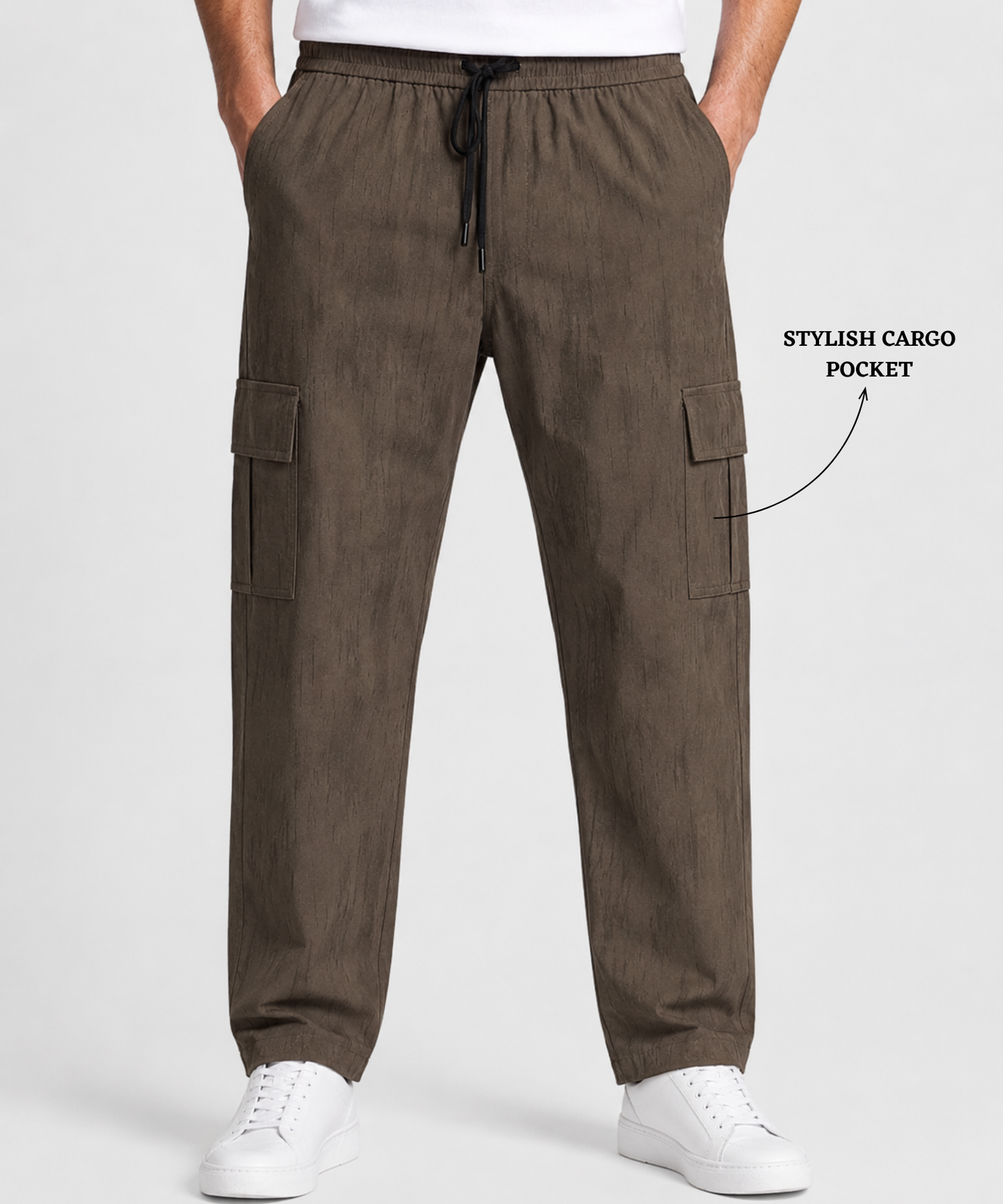 Men’s Imported Nylon Terry Lycra Cargo TrackPant – Soft Stretch Cargo for Daily & Casual Wear