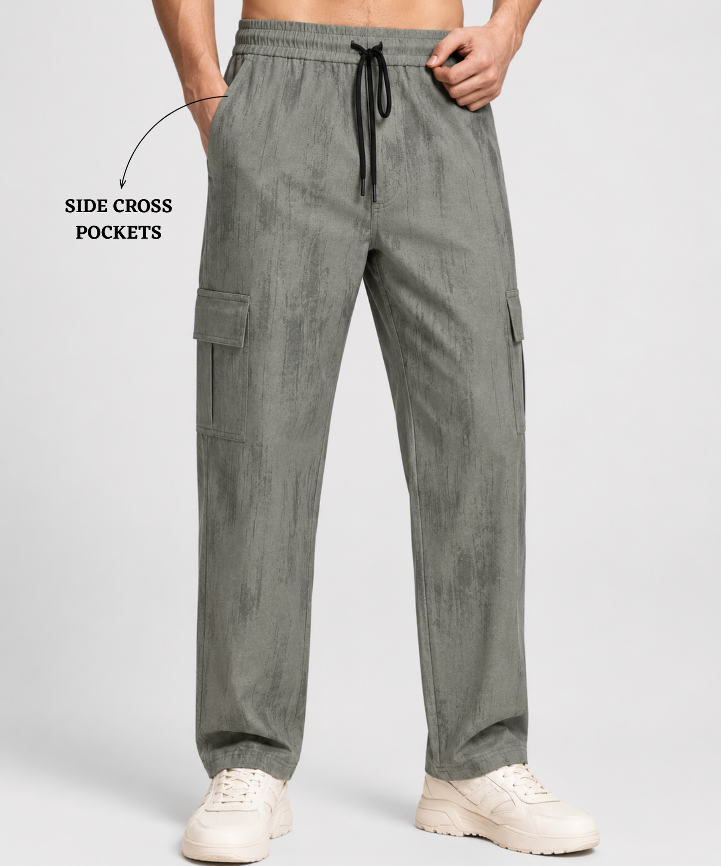 Men’s Imported Nylon Terry Lycra Cargo TrackPant – Soft Stretch Cargo for Daily & Casual Wear