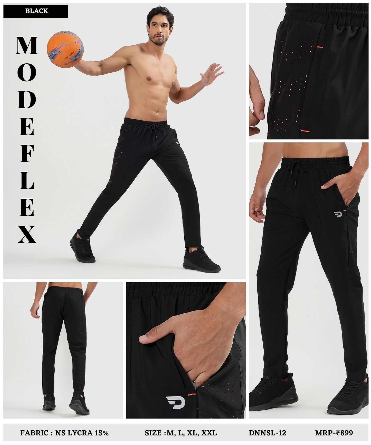 Laser Cut Design Trackpant – Imported Ns Parachute Lycra (145 GSM, 15% Lycra)