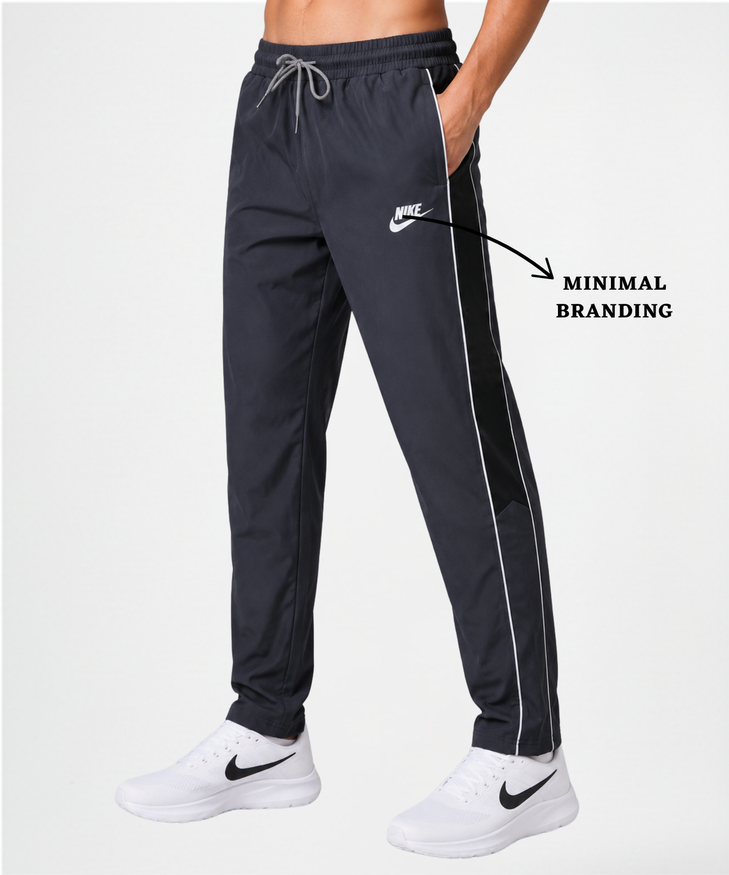 Imported Ns Parachute Lycra TrackPant(15% Lycra 145 GSM)| Side Contrast Panel Piping Design