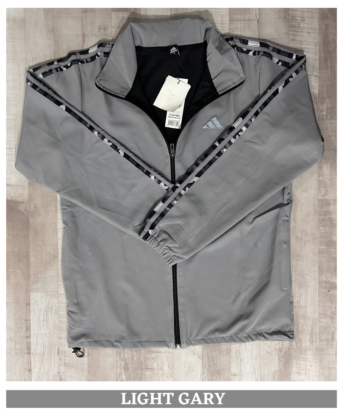 Men's Premium Imported Ns Terry  Lycra Sports Jacket with Camouflage Style 3 Strips Design| With Inner Lining | 180-190 GSM | Regular Fit