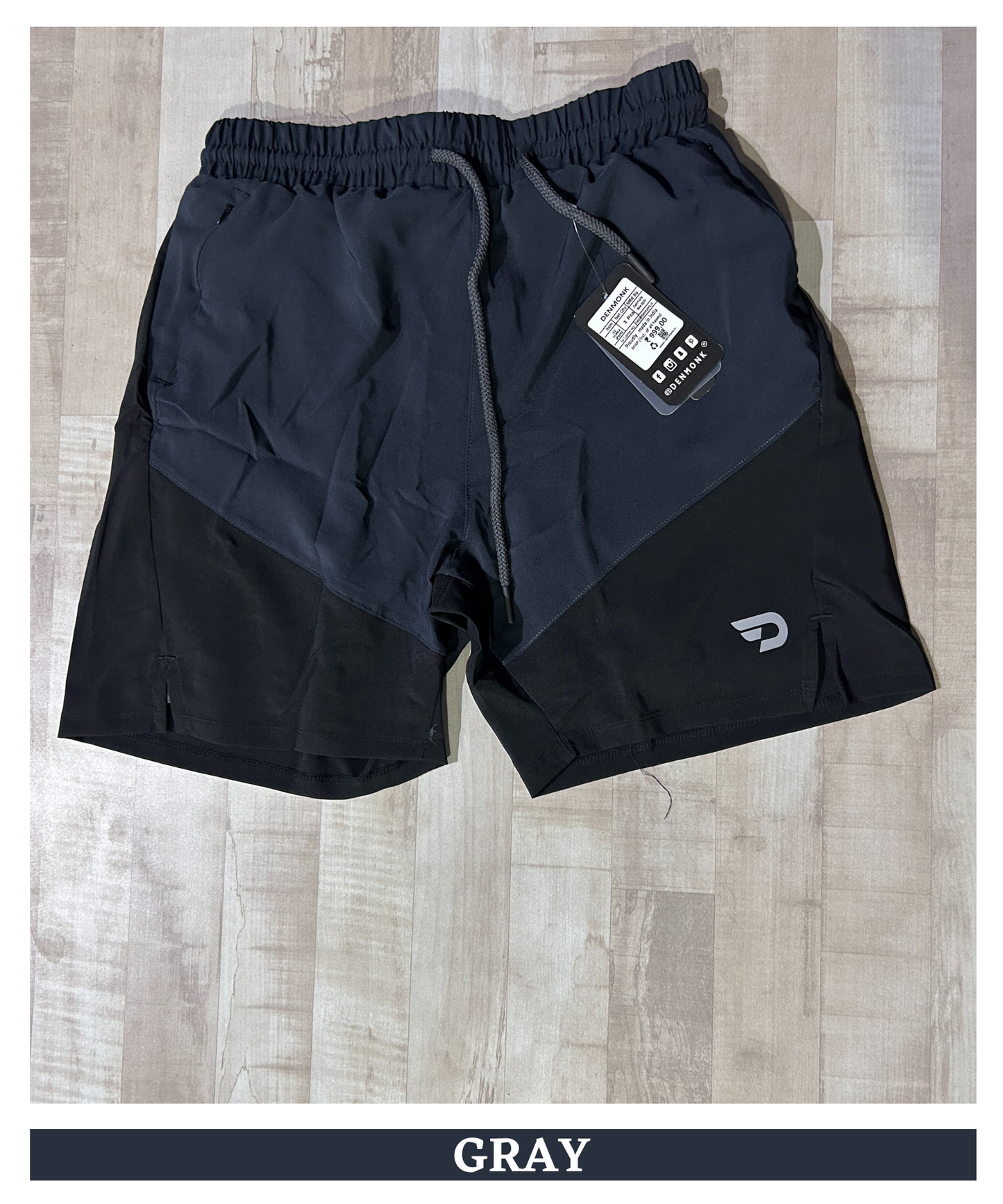 2-in-1 Colorblock Training Shorts - Imported Ns Parachute Lycra Shorts (15% Lycra 130)