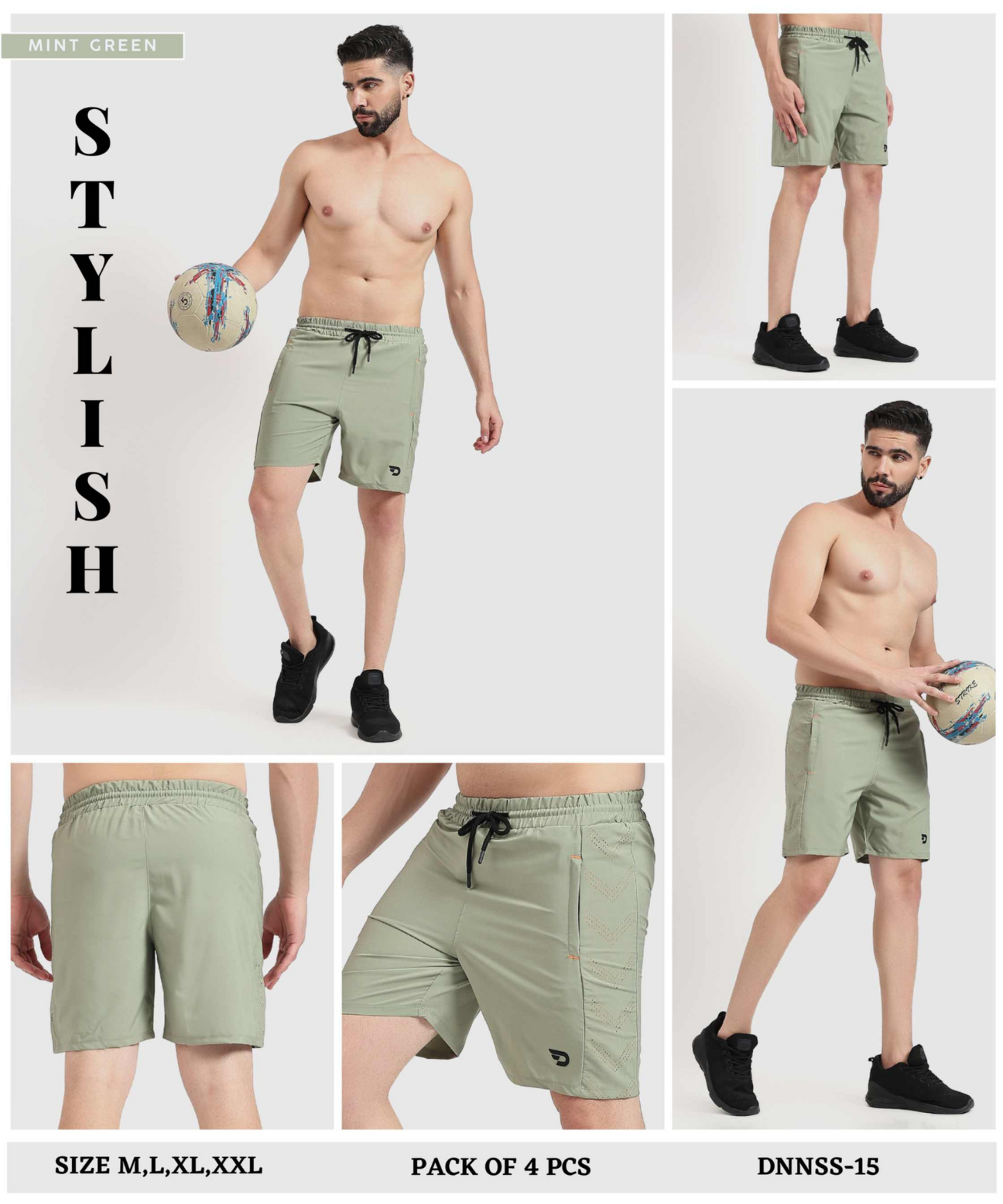 Flex Fit Shorts - Imported Ns Parachute Lycra  (15% Lycra 130 GSM)