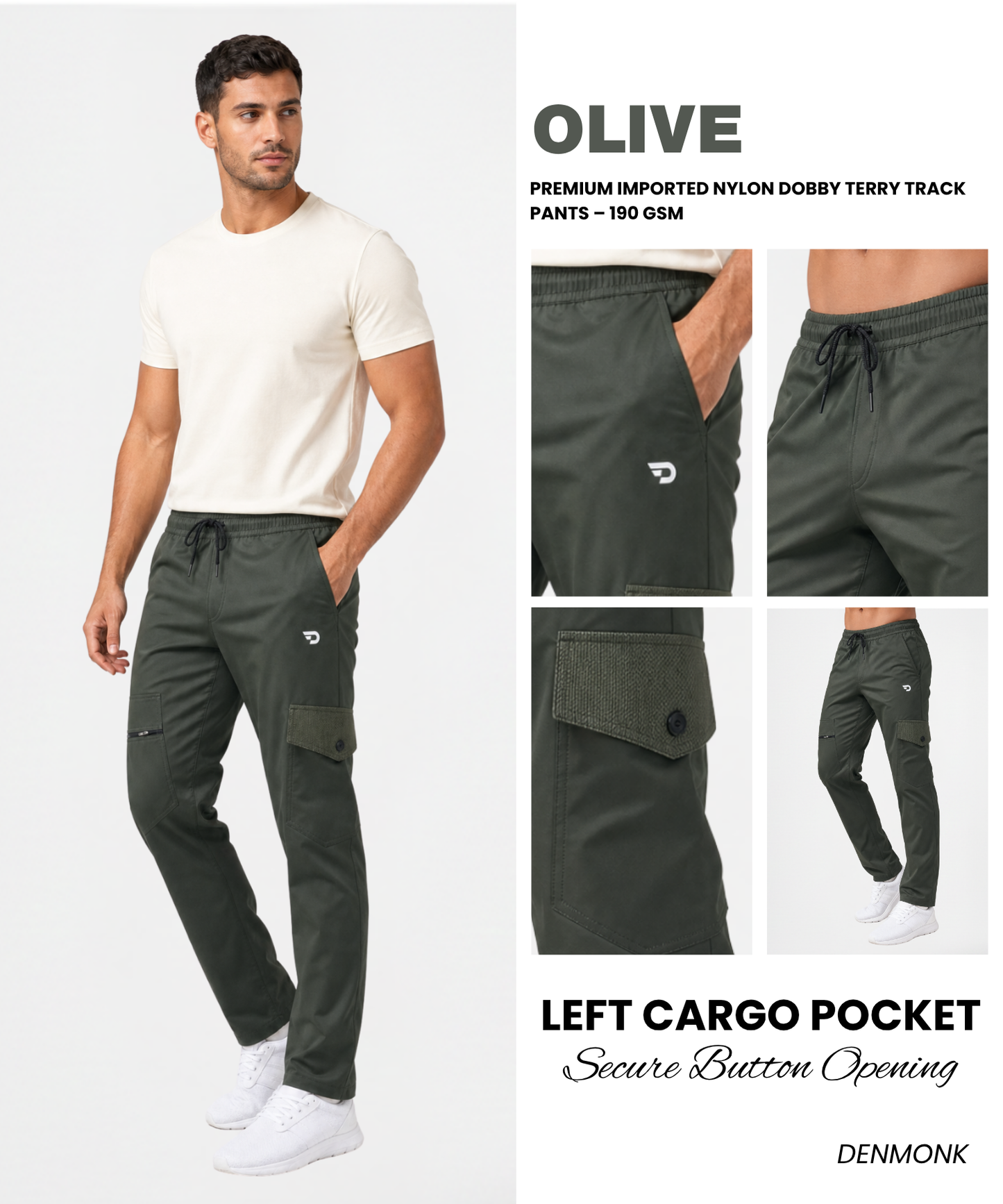 Premium Imported Nylon Dobby Terry Casual Track Pants | 190 GSM | Comfort Fit