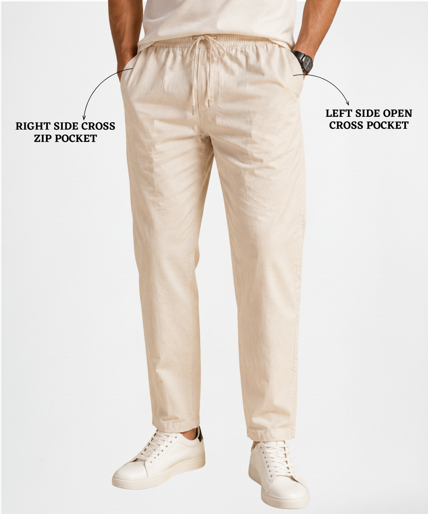 Premium Cotton Linen Slub Lycra Casual Pants – Comfort Fit