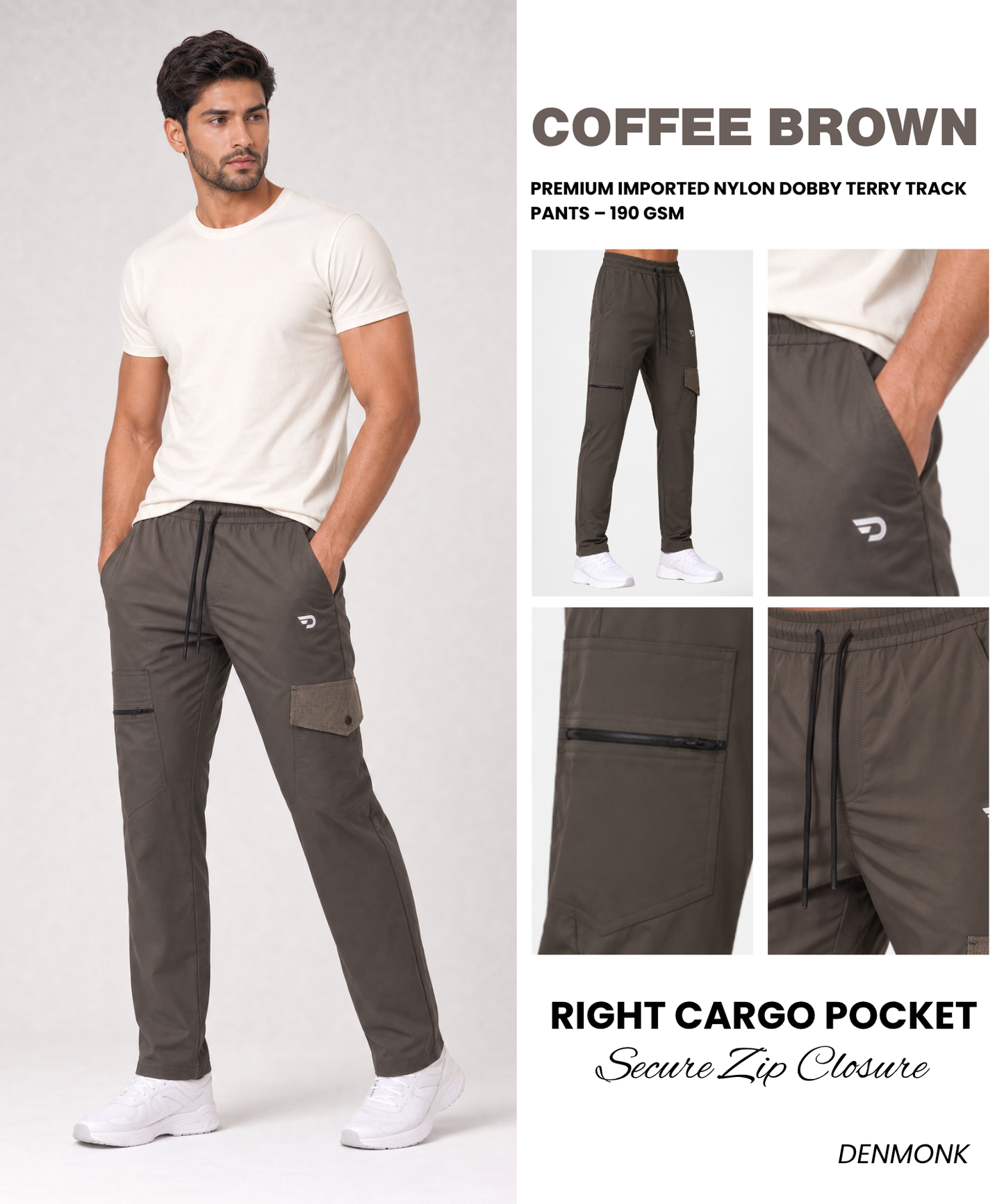 Premium Imported Nylon Dobby Terry Casual Track Pants | 190 GSM | Comfort Fit