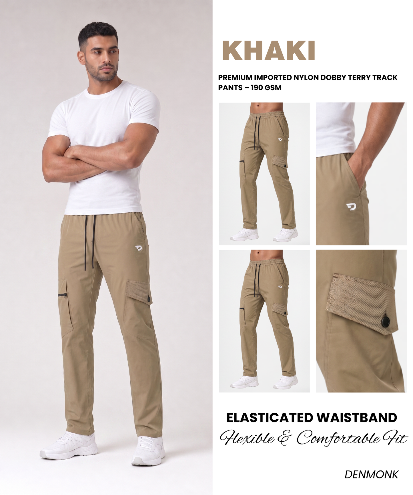 Premium Imported Nylon Dobby Terry Casual Track Pants | 190 GSM | Comfort Fit