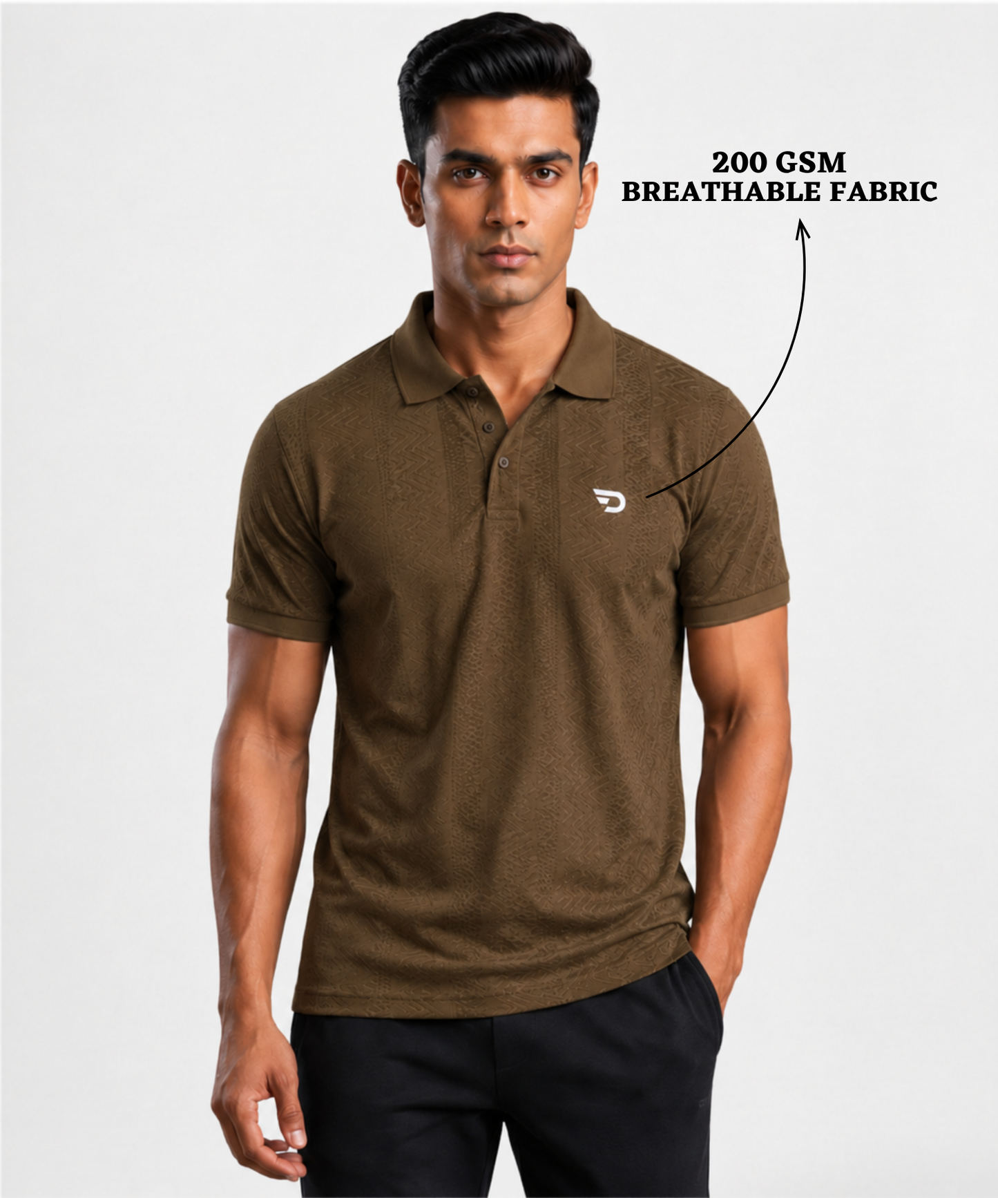 Men’s Stylish Imported Jacquard Matty Lycra Polo Neck T-Shirt with Premium Fit | 180 GSM