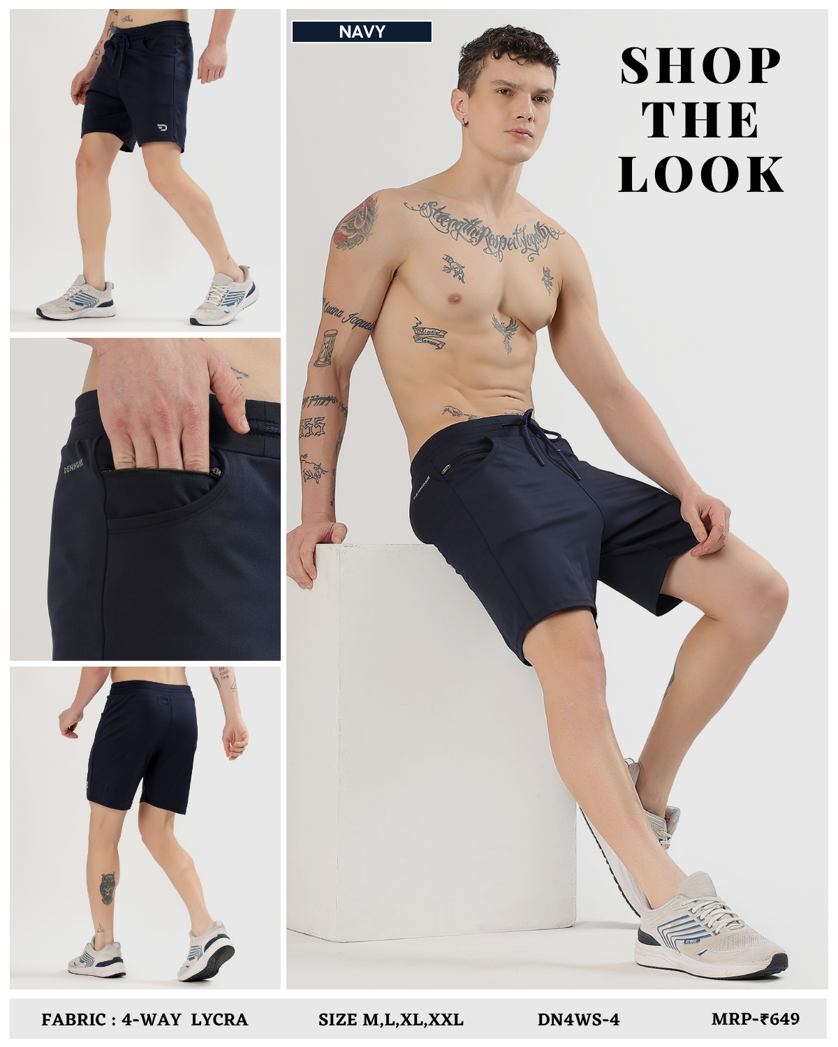 Stretch Performance Shorts - Imported 4way Taiwan Lycra (GSM 260)