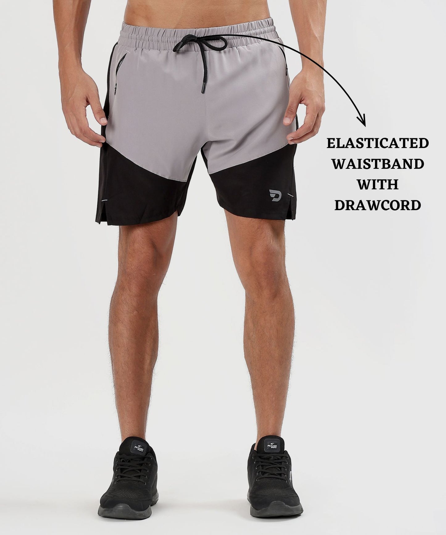 2-in-1 Colorblock Training Shorts - Imported Ns Parachute Lycra Shorts (15% Lycra 130)