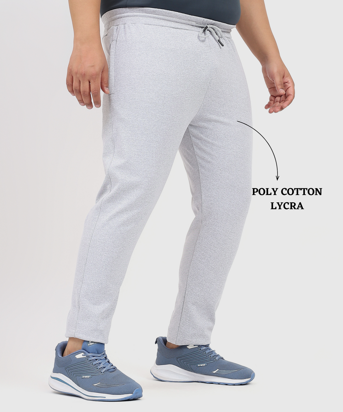 Men’s Poly Cotton Lycra Plus-Size Track Pants (GSM 280)