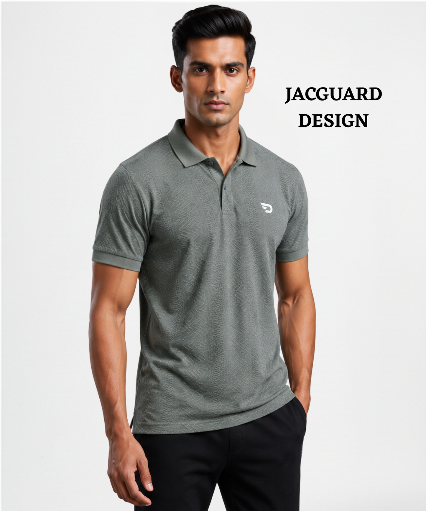 Men’s Stylish Imported Jacquard Matty Lycra Polo Neck T-Shirt with Premium Fit | 180 GSM