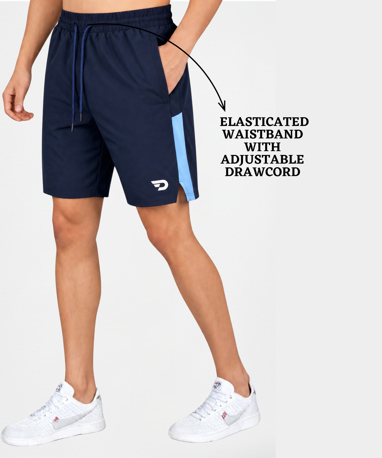 Imported NS Parachute Lycra Shorts for Men (15% Lycra,130 GSM) Side Slit Contrast Pannel In Knit Fabric