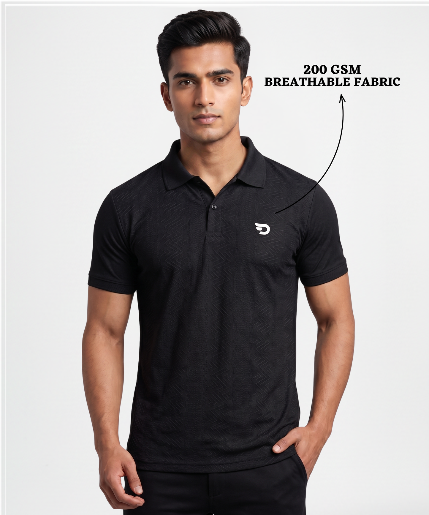 Men’s Stylish Imported Jacquard Matty Lycra Polo Neck T-Shirt with Premium Fit | 180 GSM | DOD