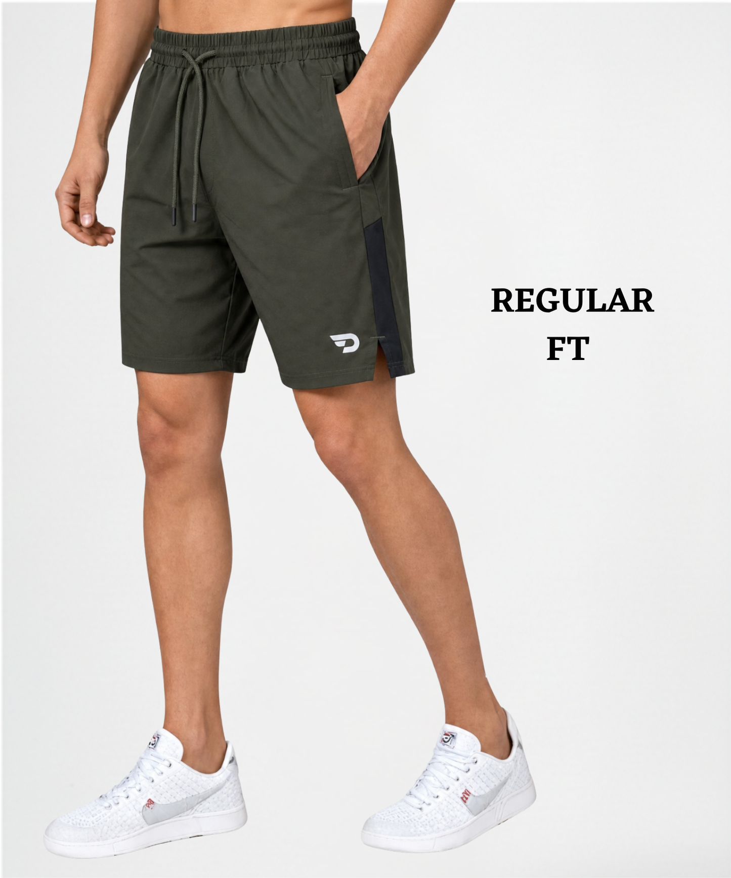Imported NS Parachute Lycra Shorts for Men (15% Lycra,130 GSM) Side Slit Contrast Pannel In Knit Fabric