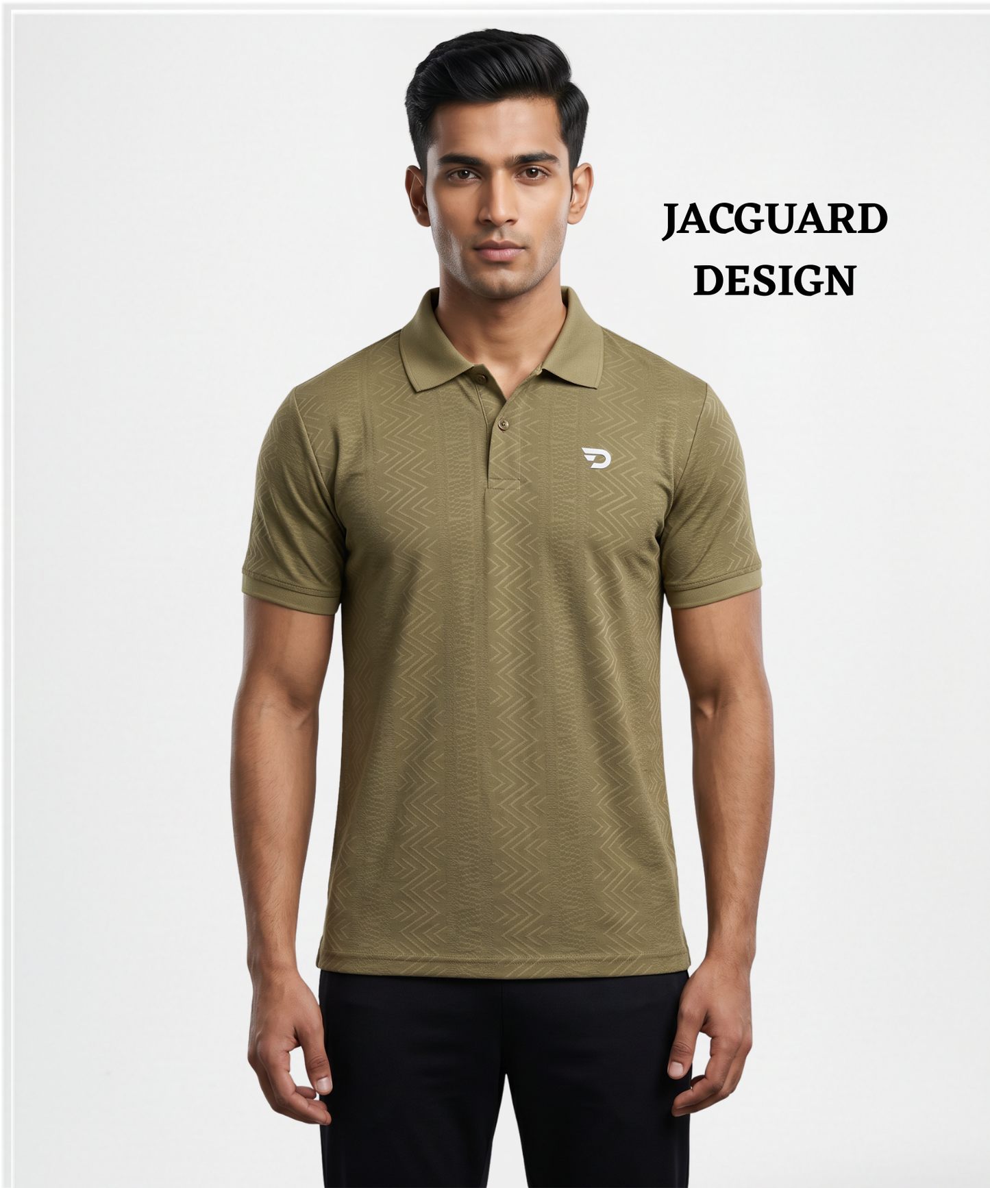 Men’s Stylish Imported Jacquard Matty Lycra Polo Neck T-Shirt with Premium Fit | 180 GSM | DOD