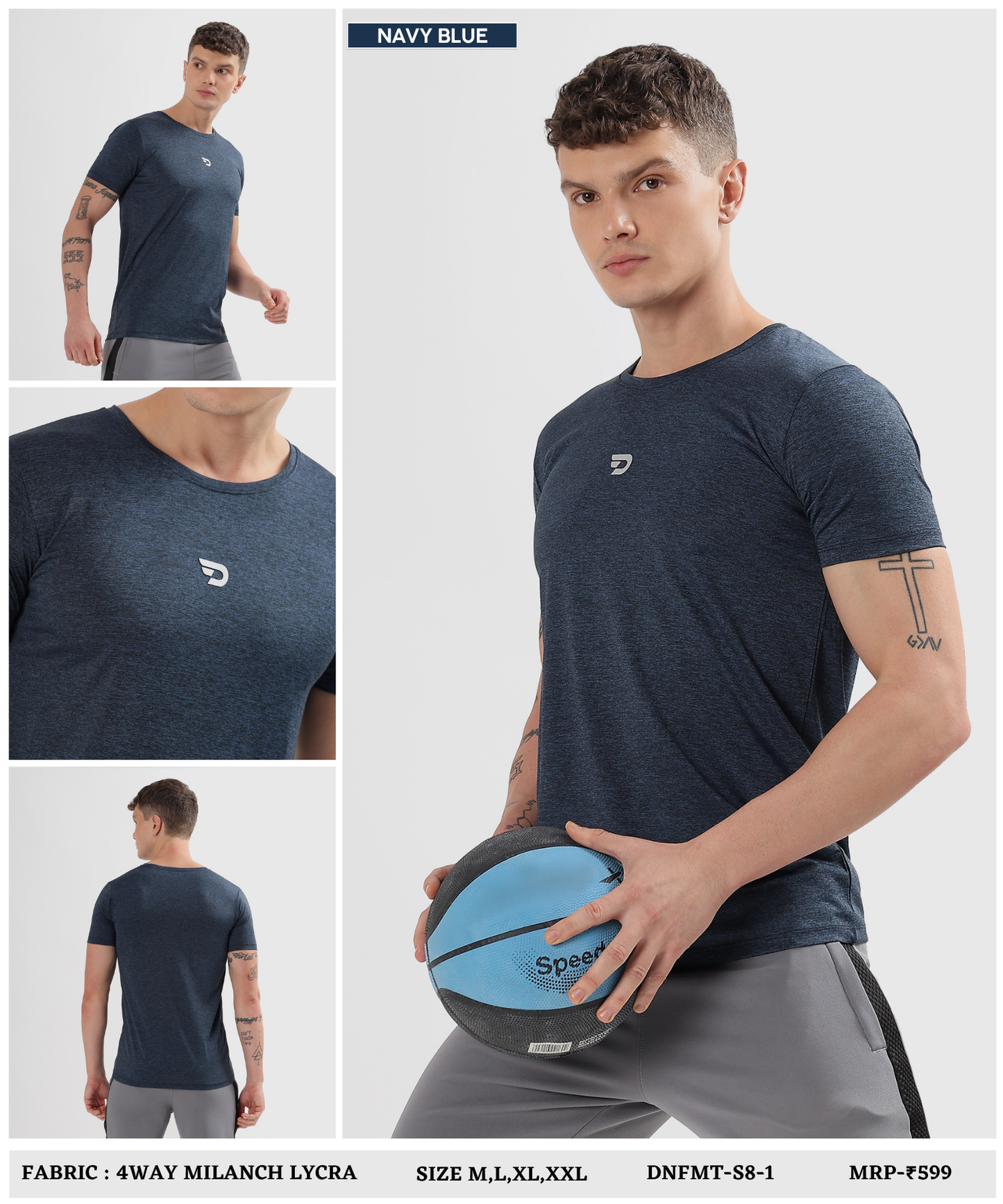 Action T-shirt - Imported 4way Milanch Lycra (GSM 180)