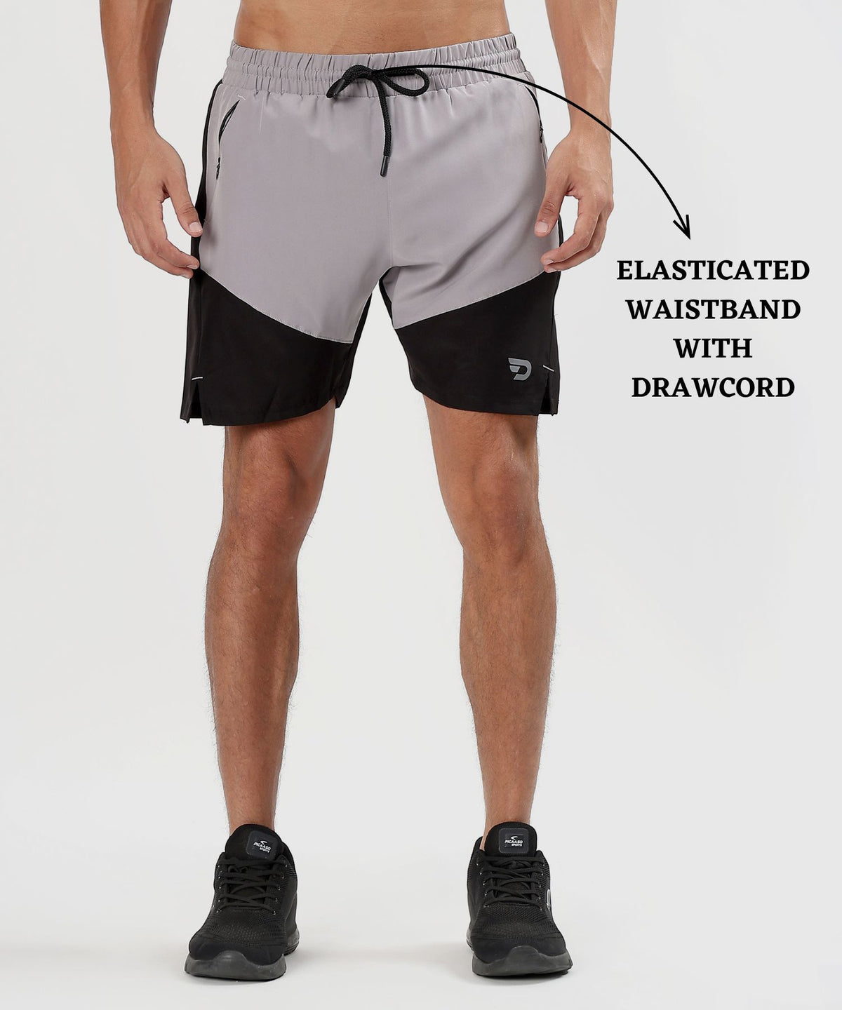 2-in-1 Colorblock Training Shorts - Imported Ns Parachute Lycra Shorts (15% Lycra 130)