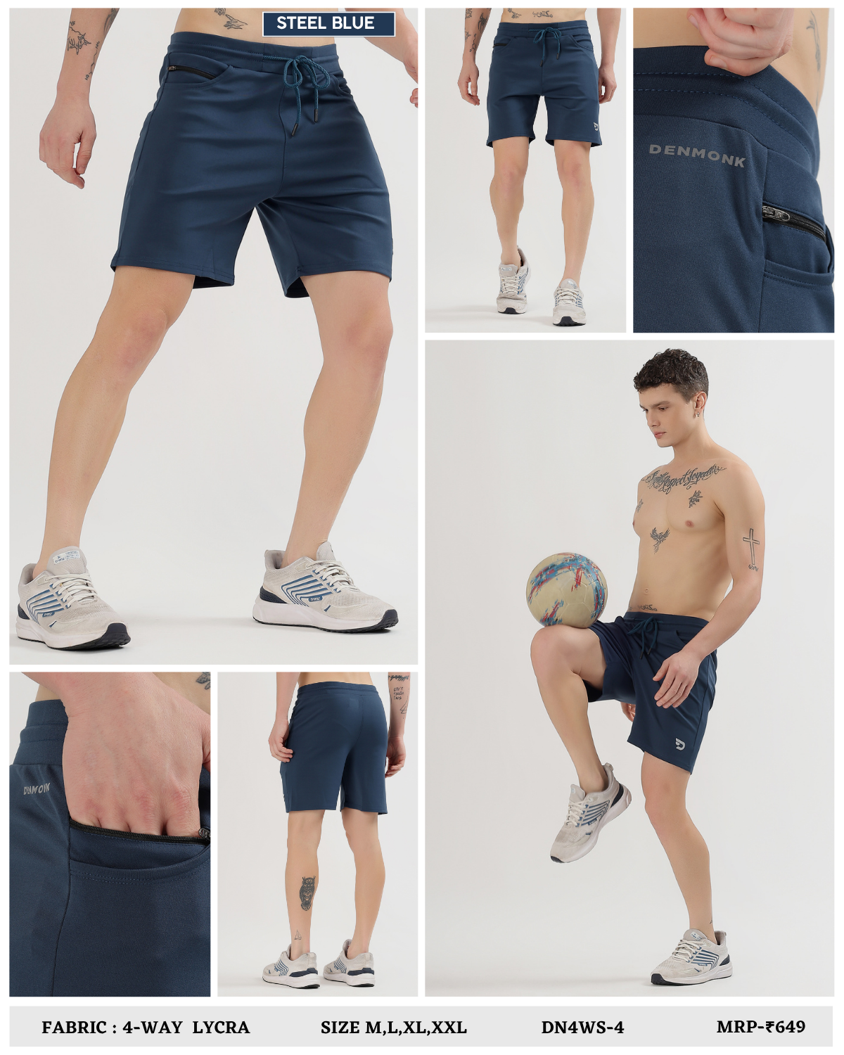 Stretch Performance Shorts - Imported 4way Taiwan Lycra (GSM 260)
