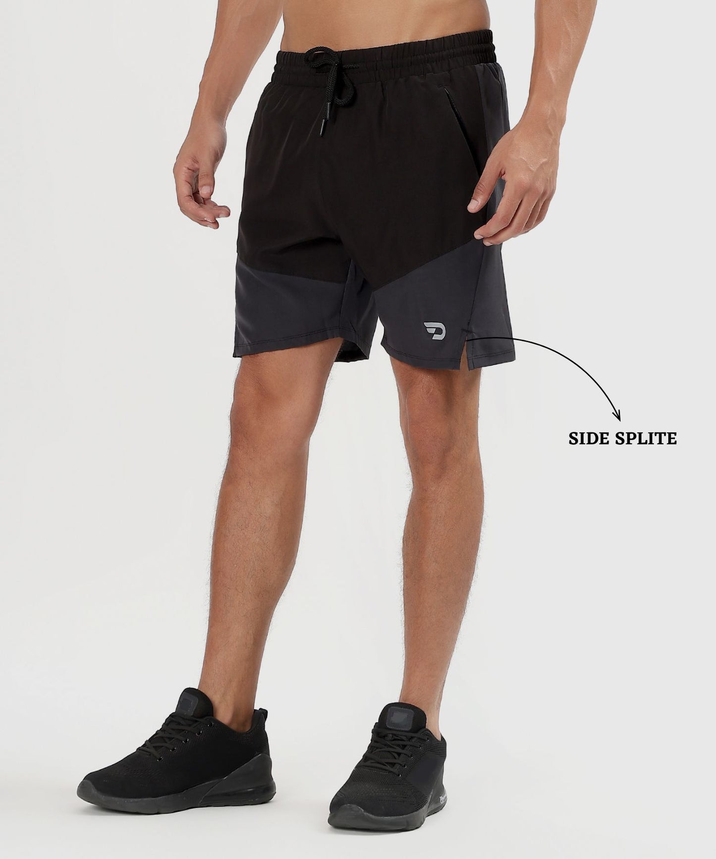 2-in-1 Colorblock Training Shorts - Imported Ns Parachute Lycra Shorts (15% Lycra 130)