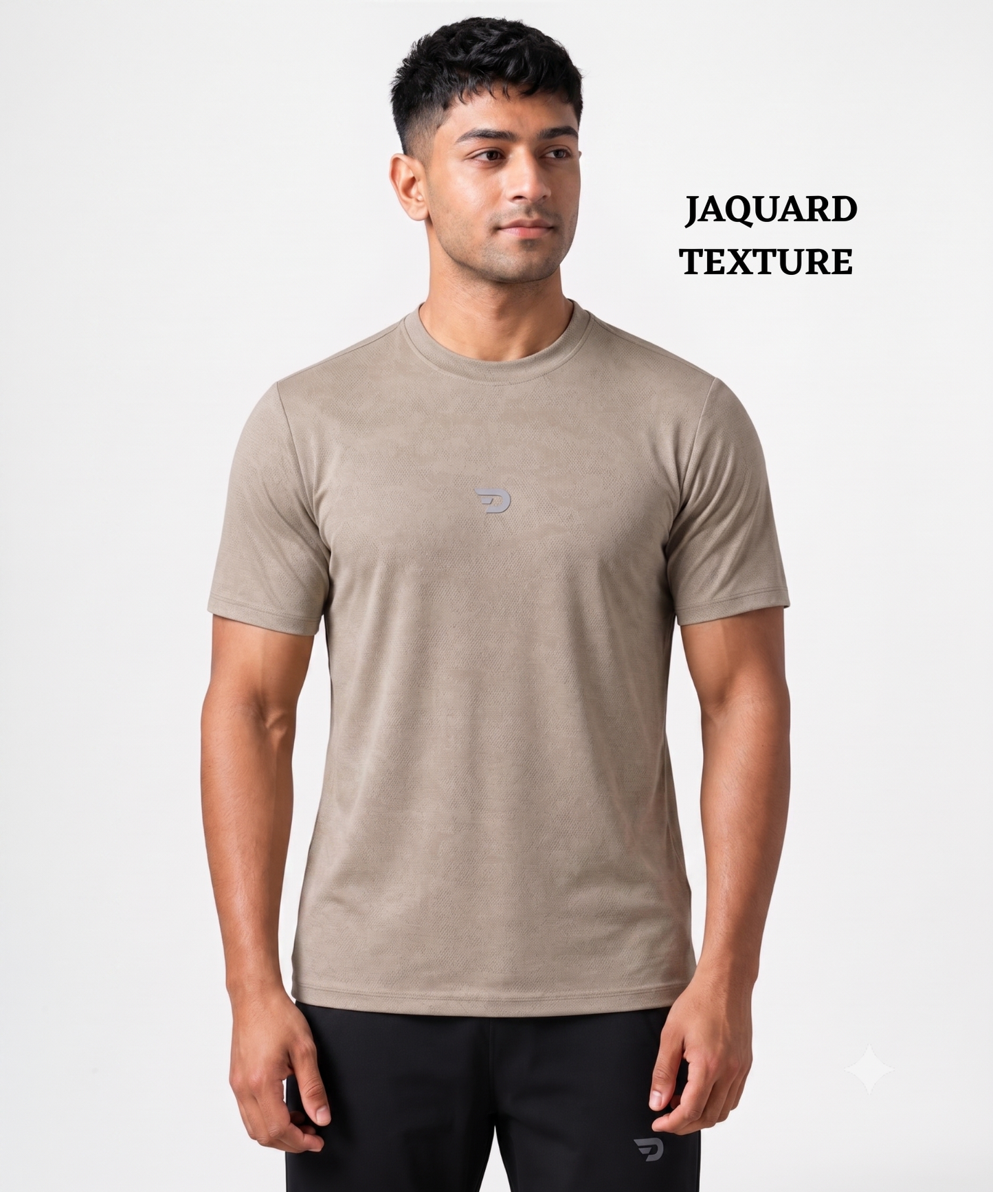 Men's Imported Jacquard Lycra T-Shirt | Regular Fit | Half Sleeve