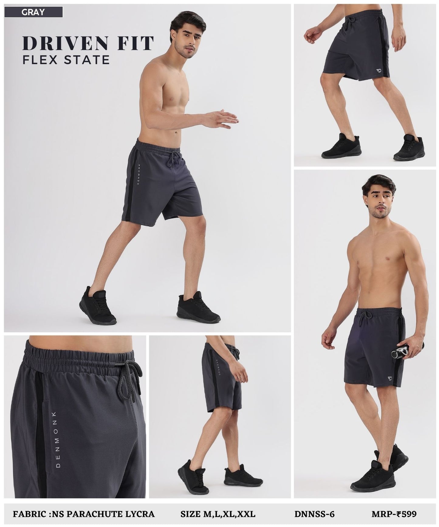 BlockFit Shorts – Imported Ns Parachute Lycra (15% Lycra,130 GSM)