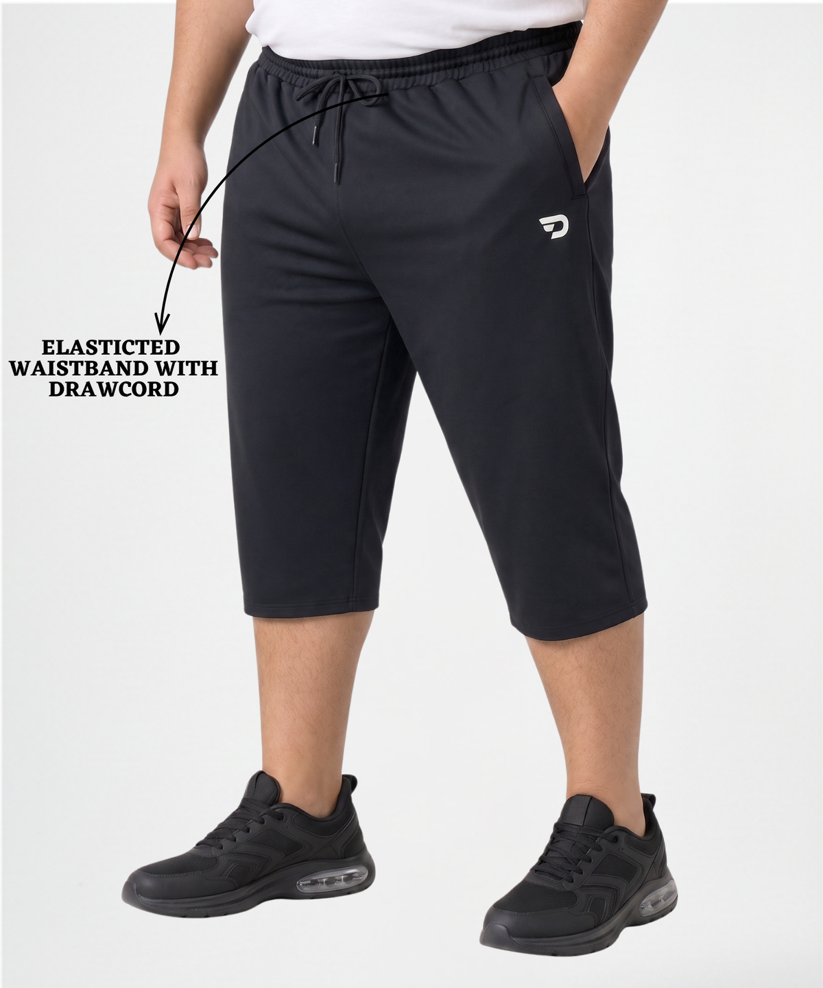 Men's Premium Imported Dobby Lycra Plus Size Capri | 250 GSM | Regular Fit