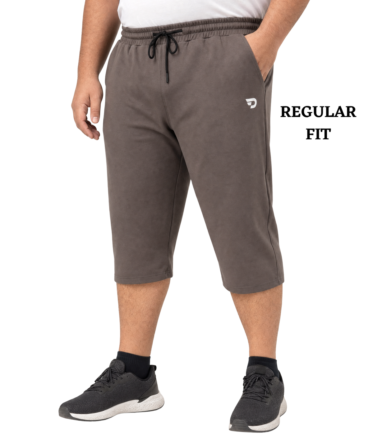 Men's Premium Imported Dobby Lycra Plus Size Capri | 250 GSM | Regular Fit