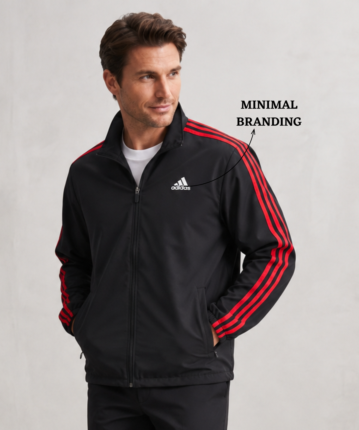 Men’s Premium Imported NS Terry Lycra Sports Jacket | Black Series | Multi-Colour 3-Stripe Design | Inner Lining | 180–190 GSM | Regular Fit