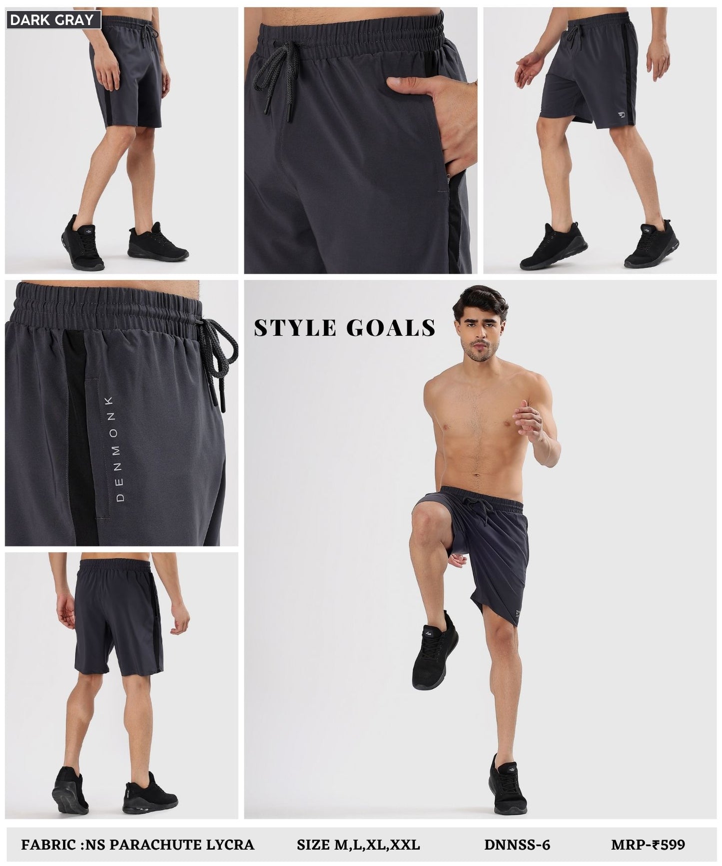 BlockFit Shorts – Imported Ns Parachute Lycra (15% Lycra,130 GSM)