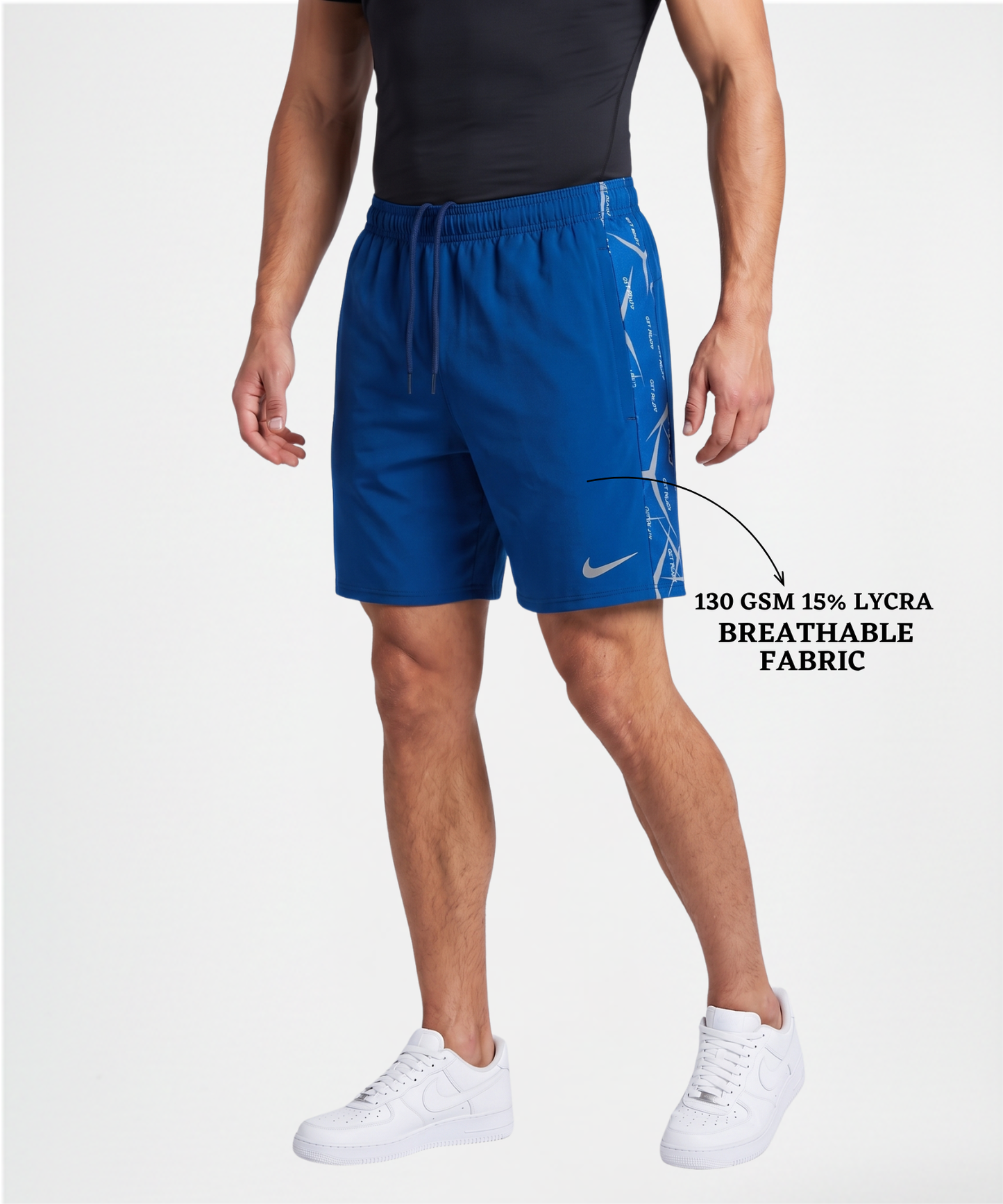 Imported 4way Taiwan Lycra Shorts (GSM 250) | Printed Contrast Design