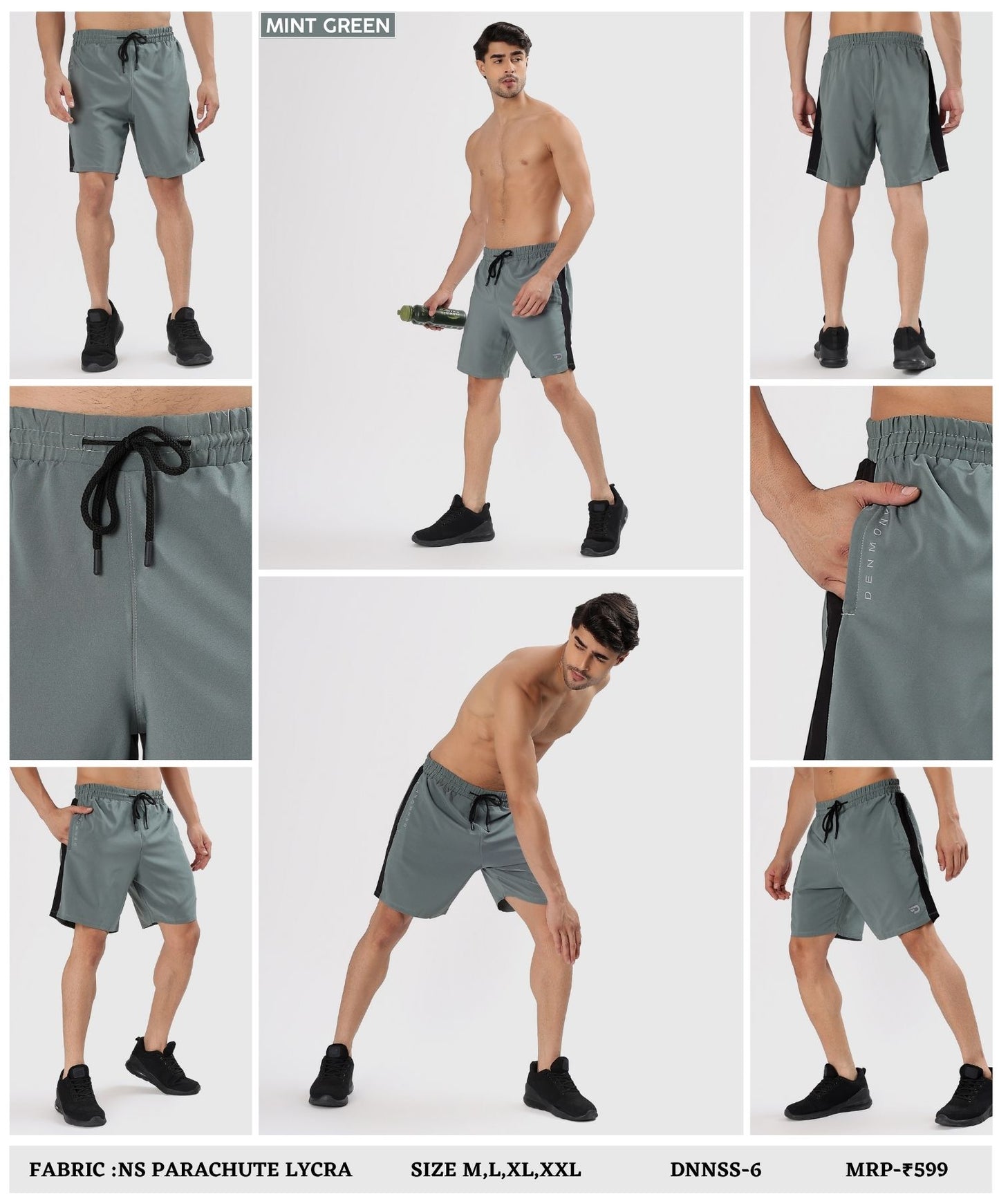 BlockFit Shorts – Imported Ns Parachute Lycra (15% Lycra,130 GSM)