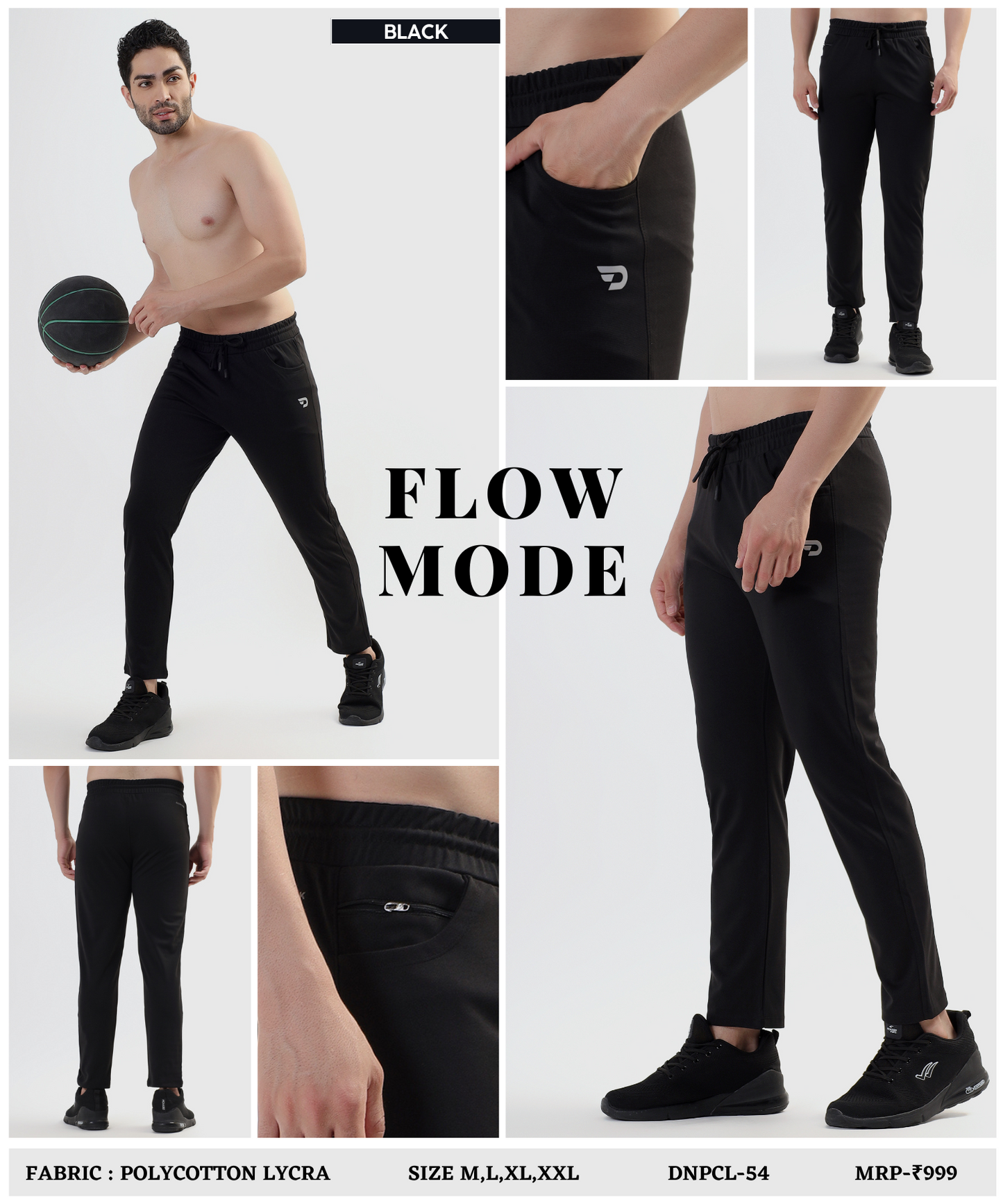 FlexTaper Trackpants - Imported Polycotton Lycra  (GSM 280)