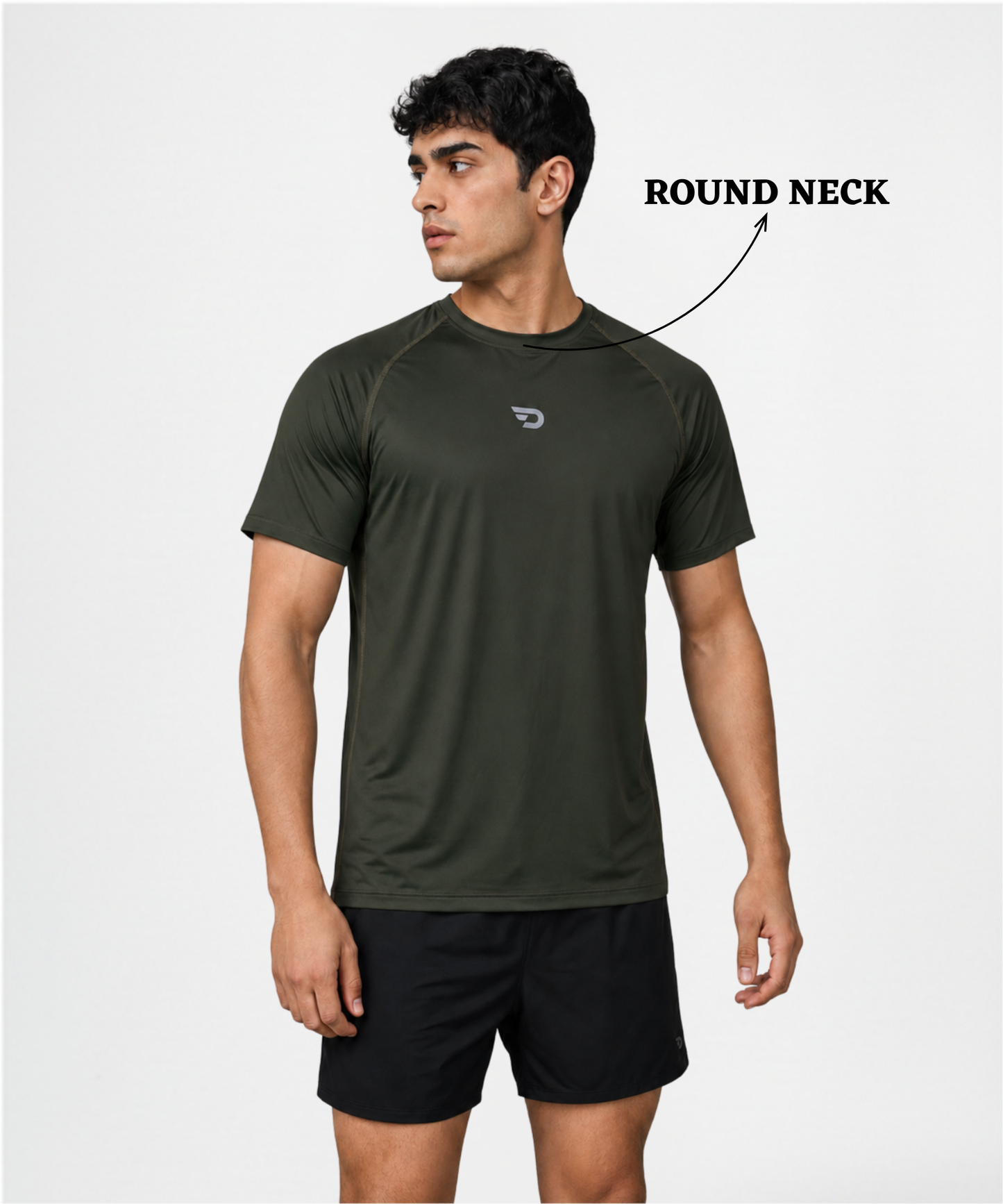 Imported Nylon Lycra Reglan Sleeves T-Shirt (180 GSM) | Regular Fit | 6-Thread Stitching | Half Sleeve