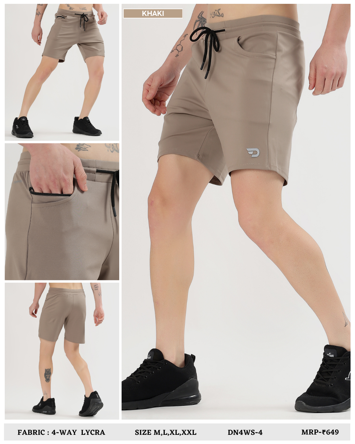 Stretch Performance Shorts - Imported 4way Taiwan Lycra (GSM 260)