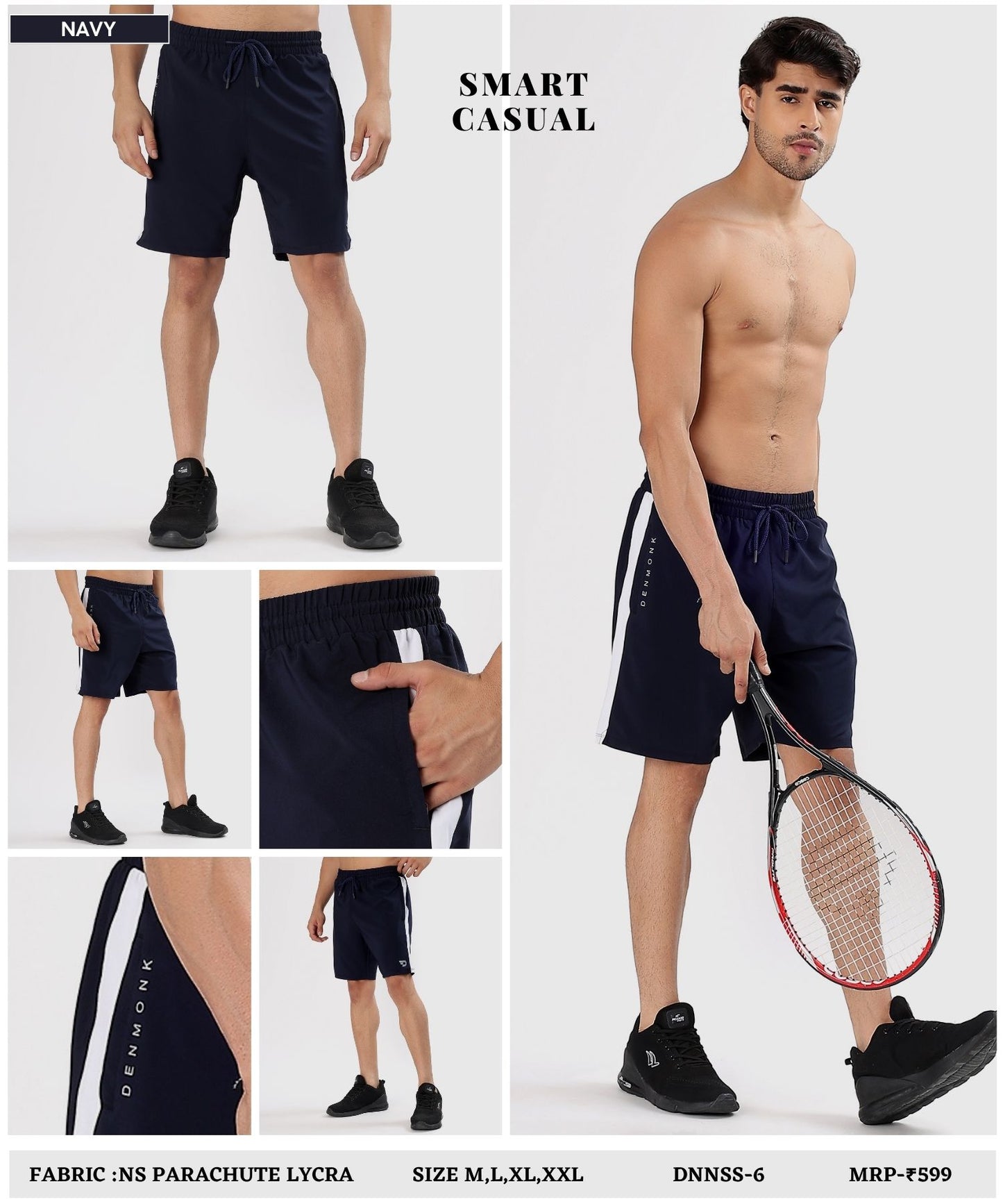 BlockFit Shorts – Imported Ns Parachute Lycra (15% Lycra,130 GSM)