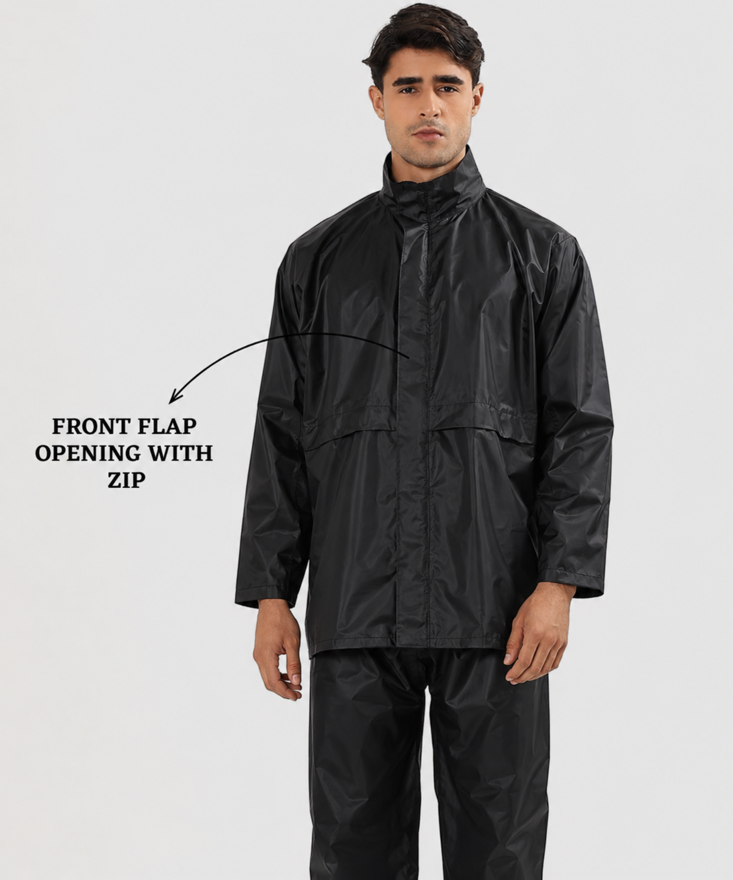 Men’s Semi-Rubber Full-Body Waterproof Rain Suit – Free Size