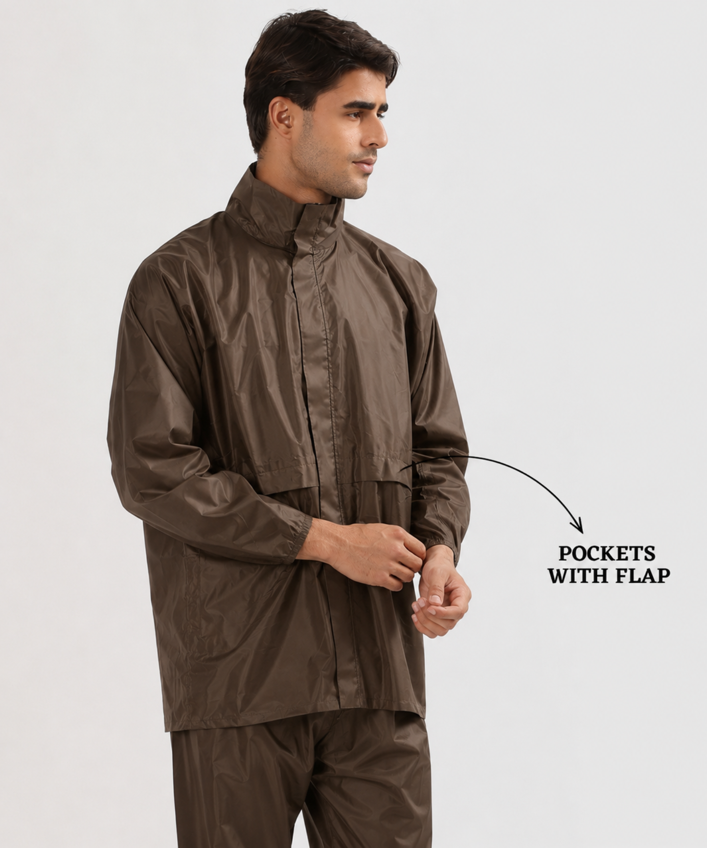 Men’s Semi-Rubber Full-Body Waterproof Rain Suit – Free Size