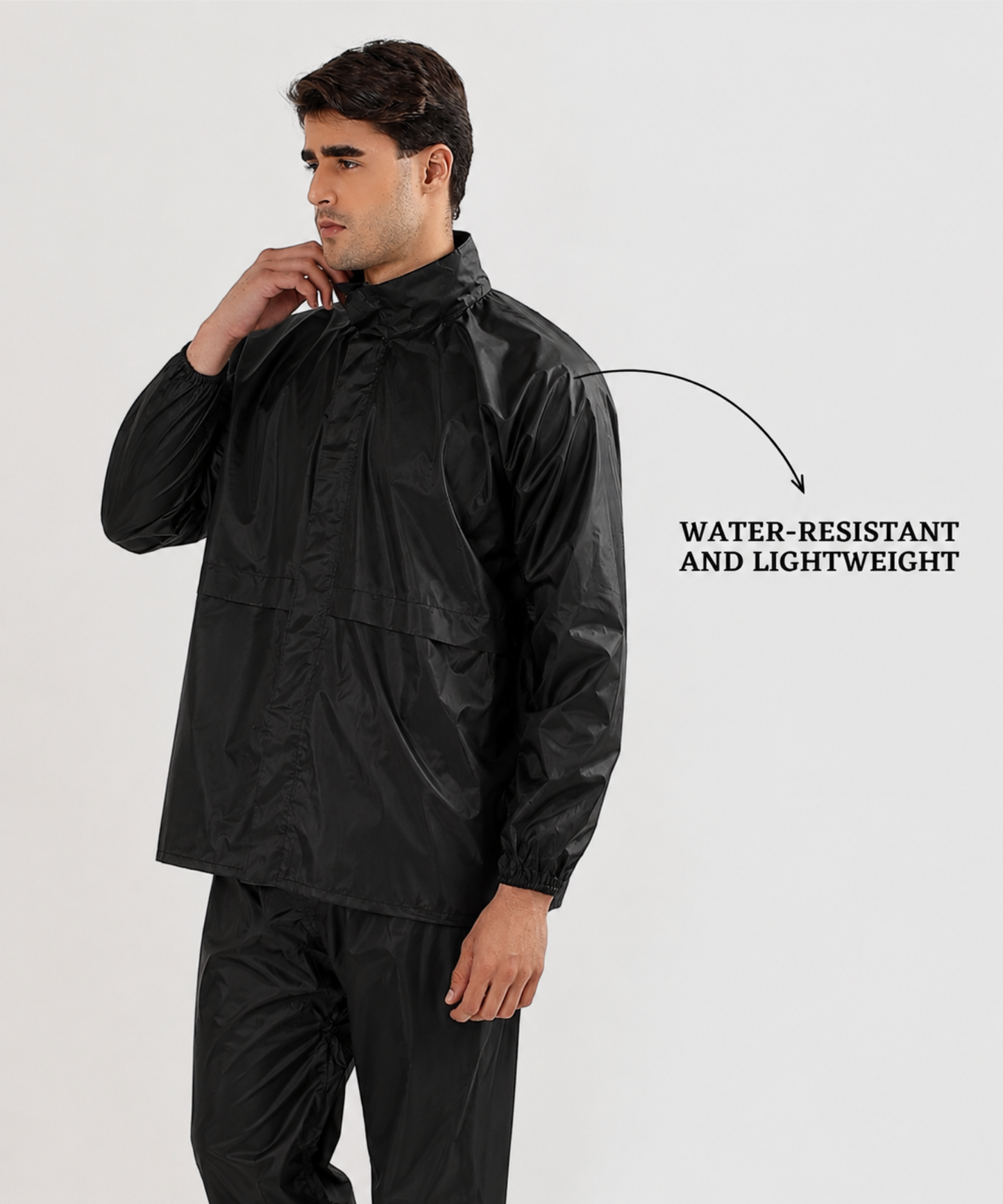 Men’s Semi-Rubber Full-Body Waterproof Rain Suit – Free Size