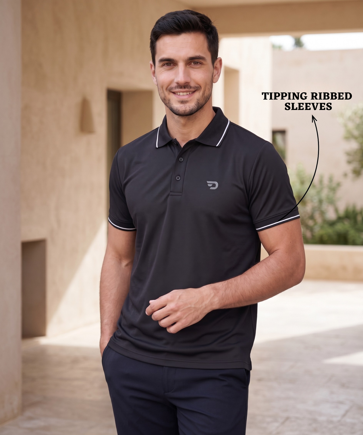 Imported Micro Check Textured Polo T-Shirt for Men | 220 GSM | Rregular Fit