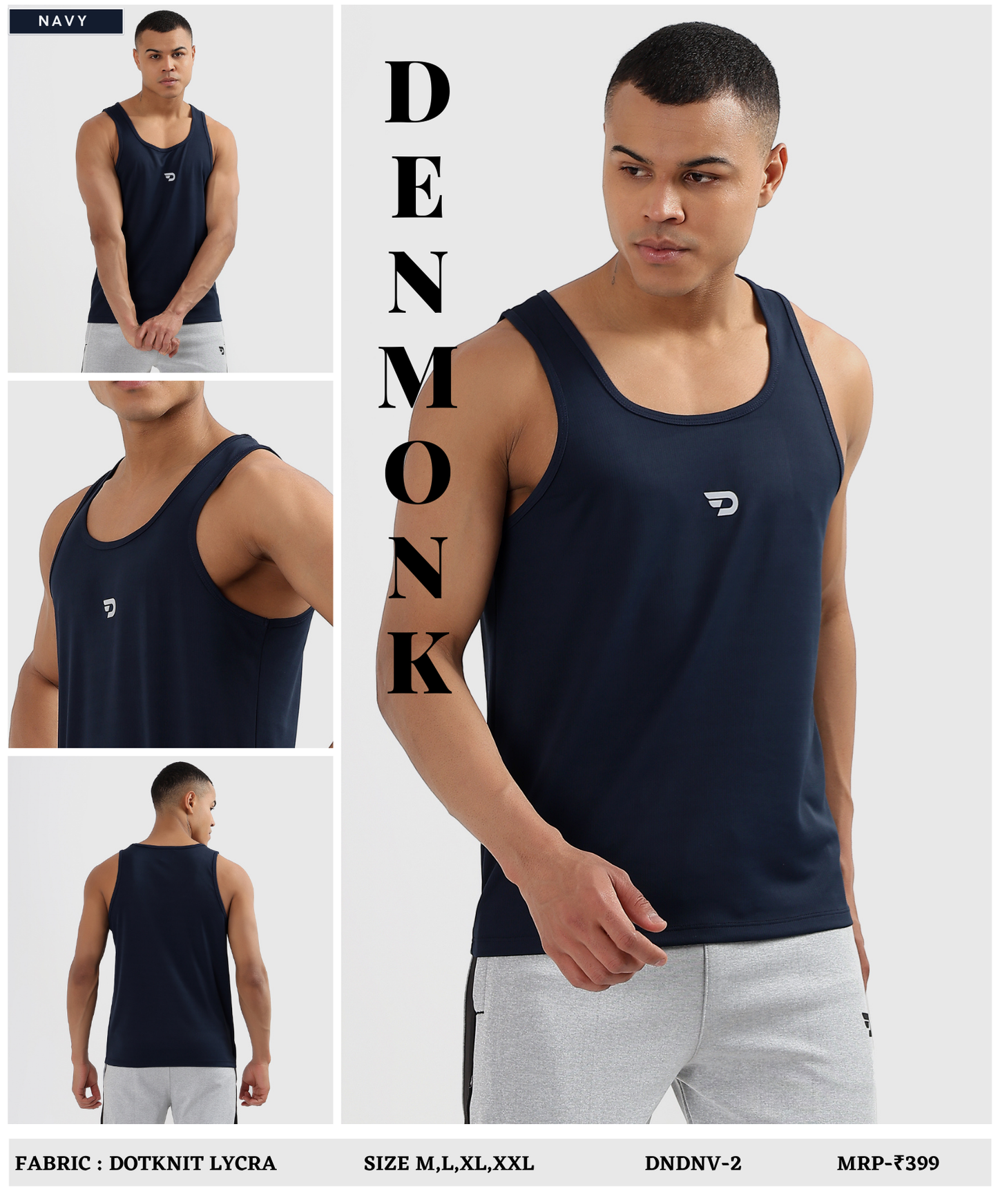 Flex Vest – Imported Dotknit Lycra | Sleeveless Sando (180 GSM)
