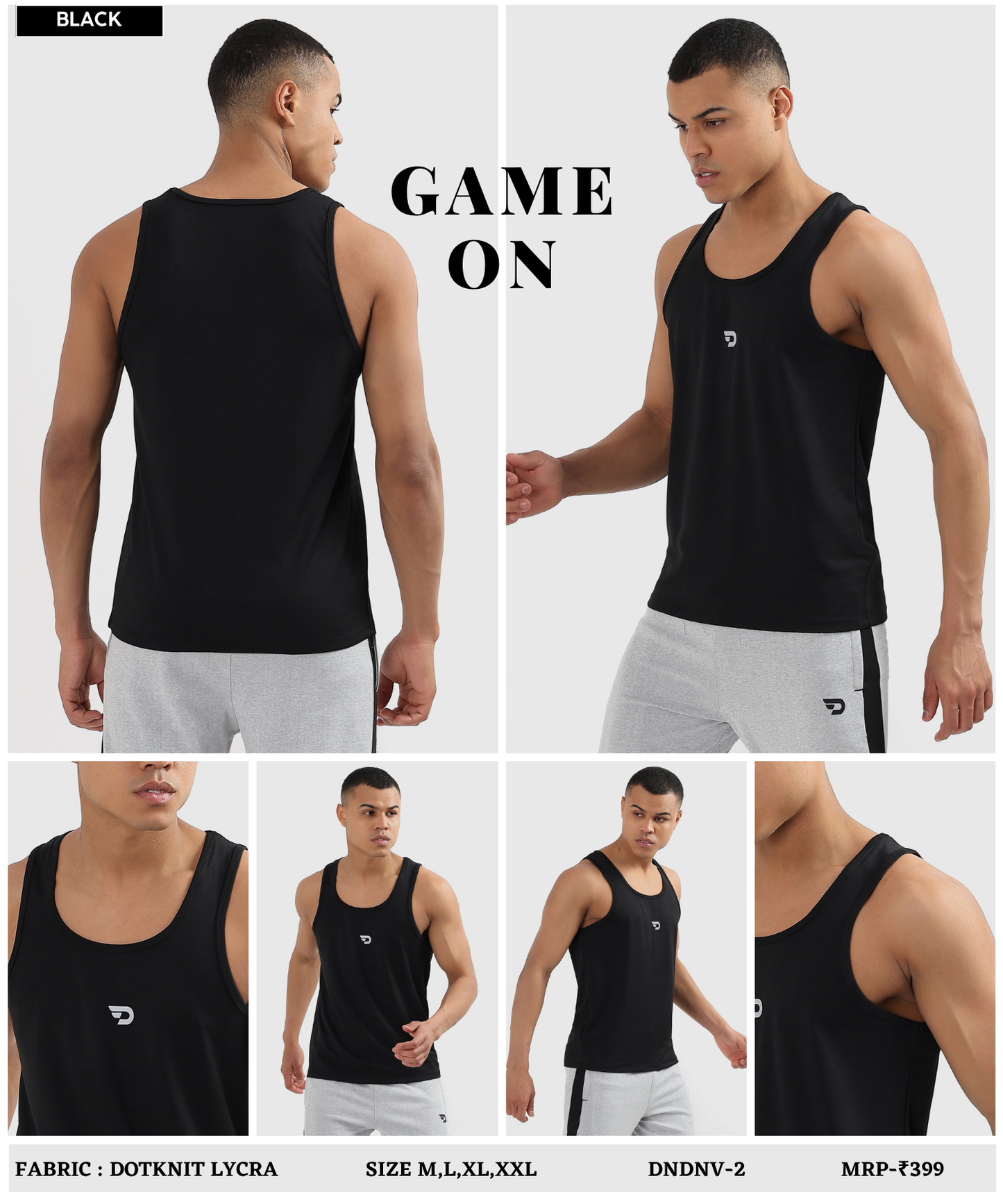 Flex Vest – Imported Dotknit Lycra | Sleeveless Sando (180 GSM)