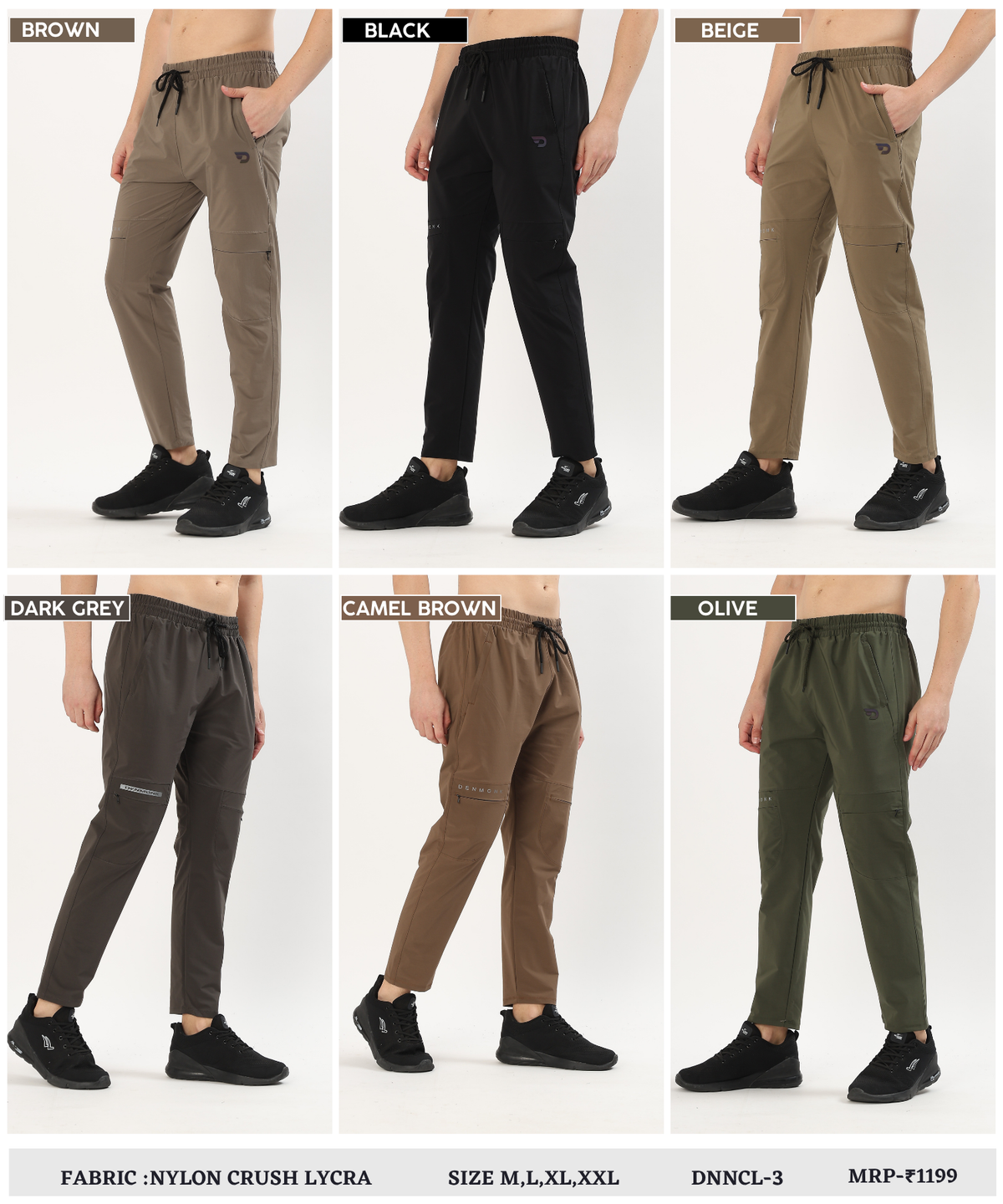 Utility Crush TrackPant -Imported Nylon Crush Lycra Lower  | 180 GSM | Slim Fit