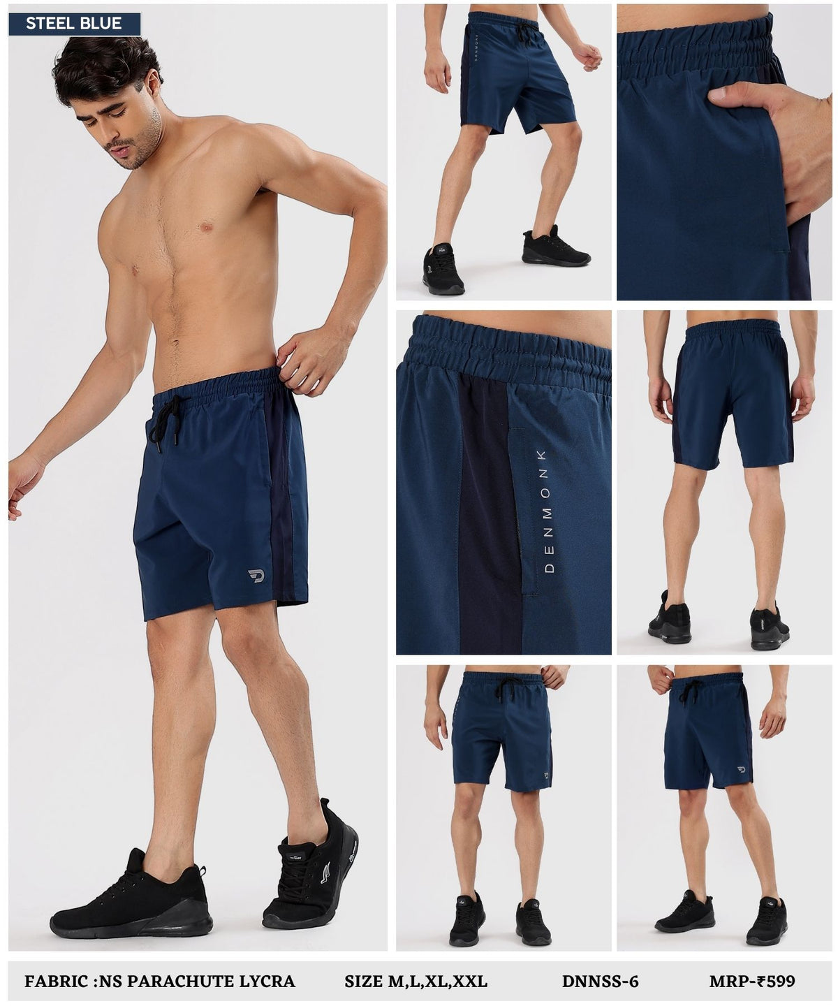 BlockFit Shorts – Imported Ns Parachute Lycra | 15% Lycra,130 GSM | Regular Fit